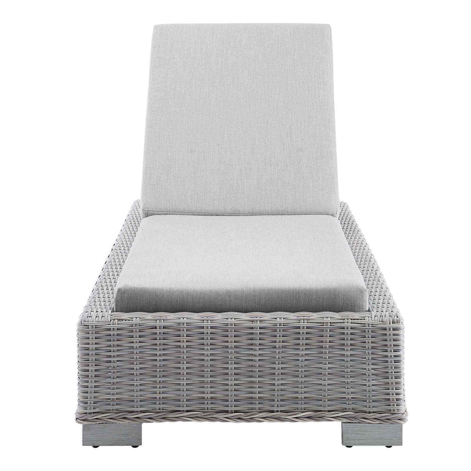 Modway Outdoor Loungers - Conway Sunbrella Outdoor Patio Wicker Rattan Chaise Lounge Light Gray