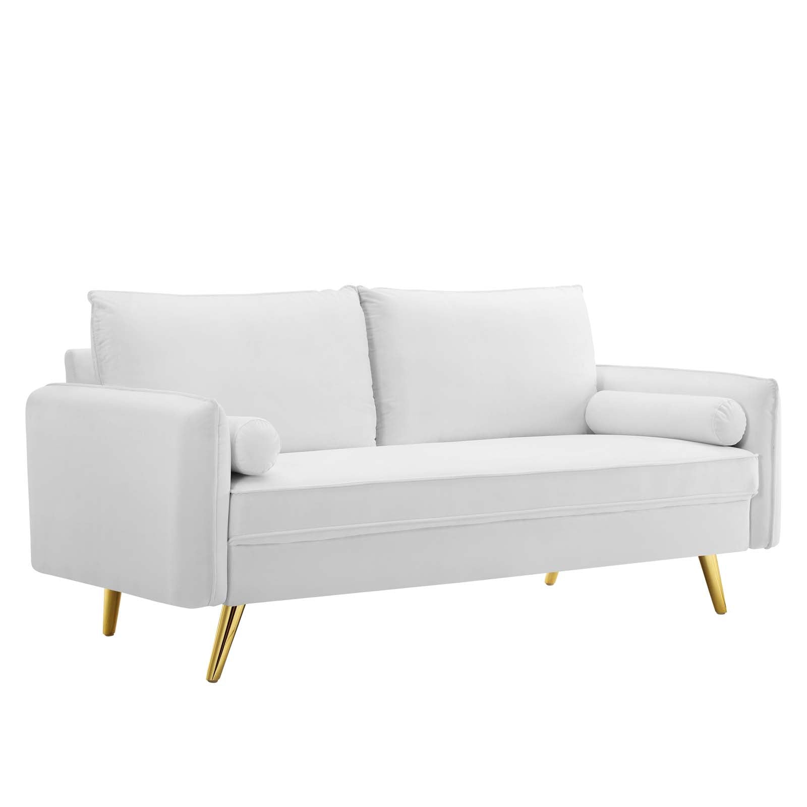 Modway Sofas & Couches - Revive Performance Velvet Sofa White