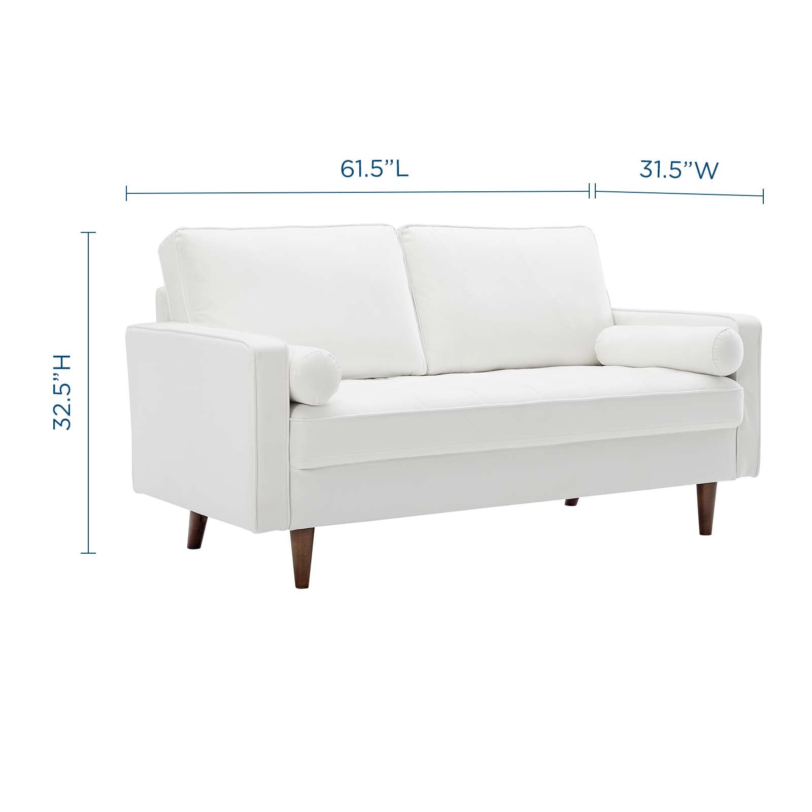 Modway Loveseats - Valour Performance Velvet Loveseat White