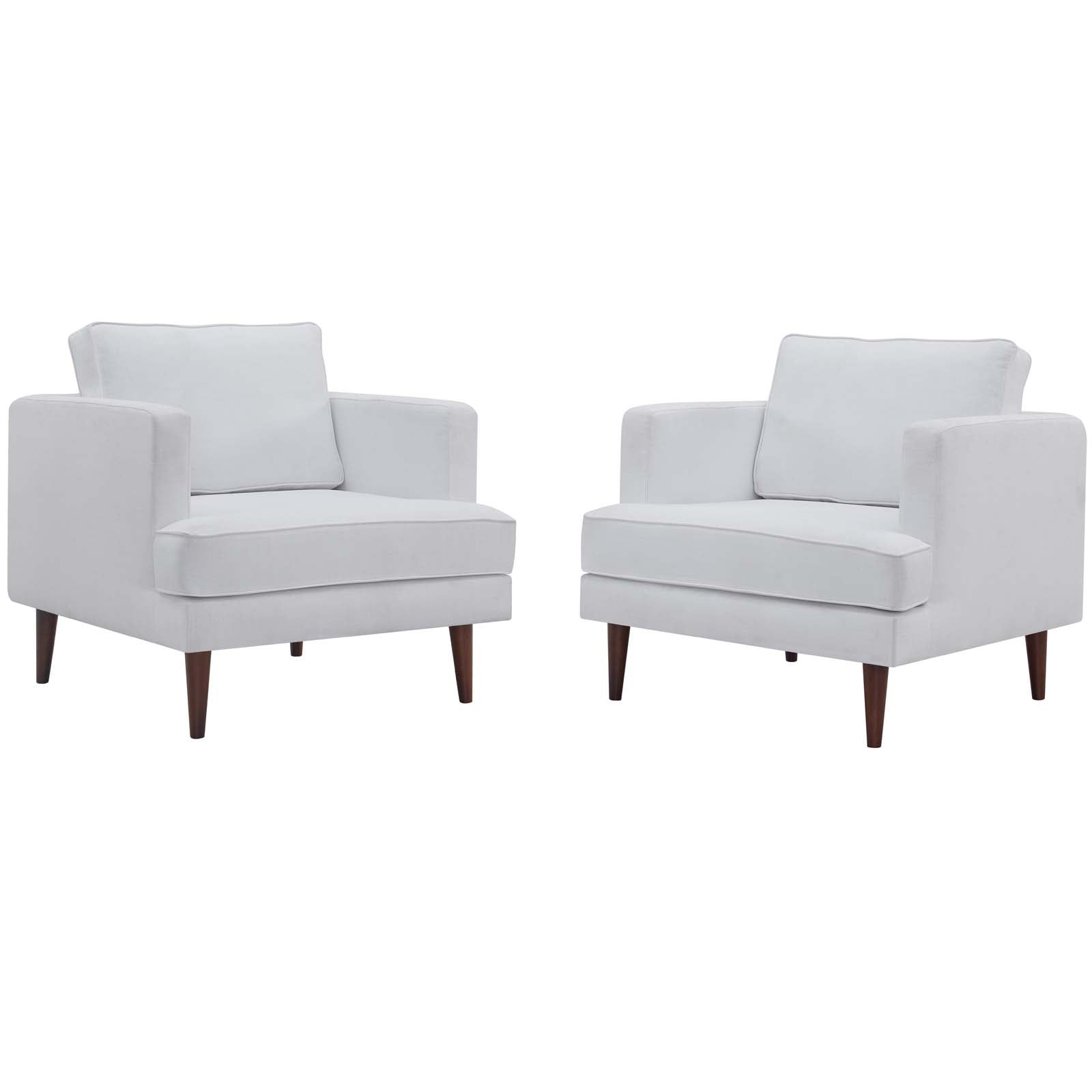 Modway Living Room Sets - Agile Upholstered Fabric Armchair Set of 2 White
