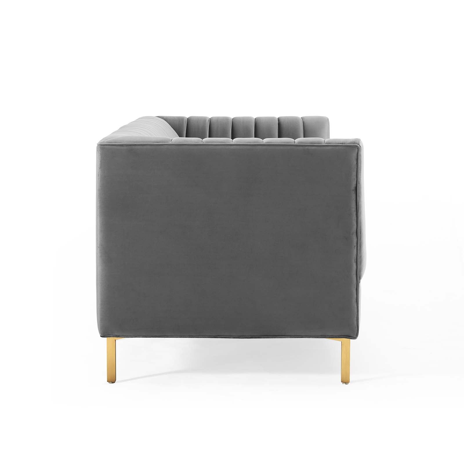 Modway Sofas & Couches - Shift Channel Tufted Performance Velvet Sofa Gray