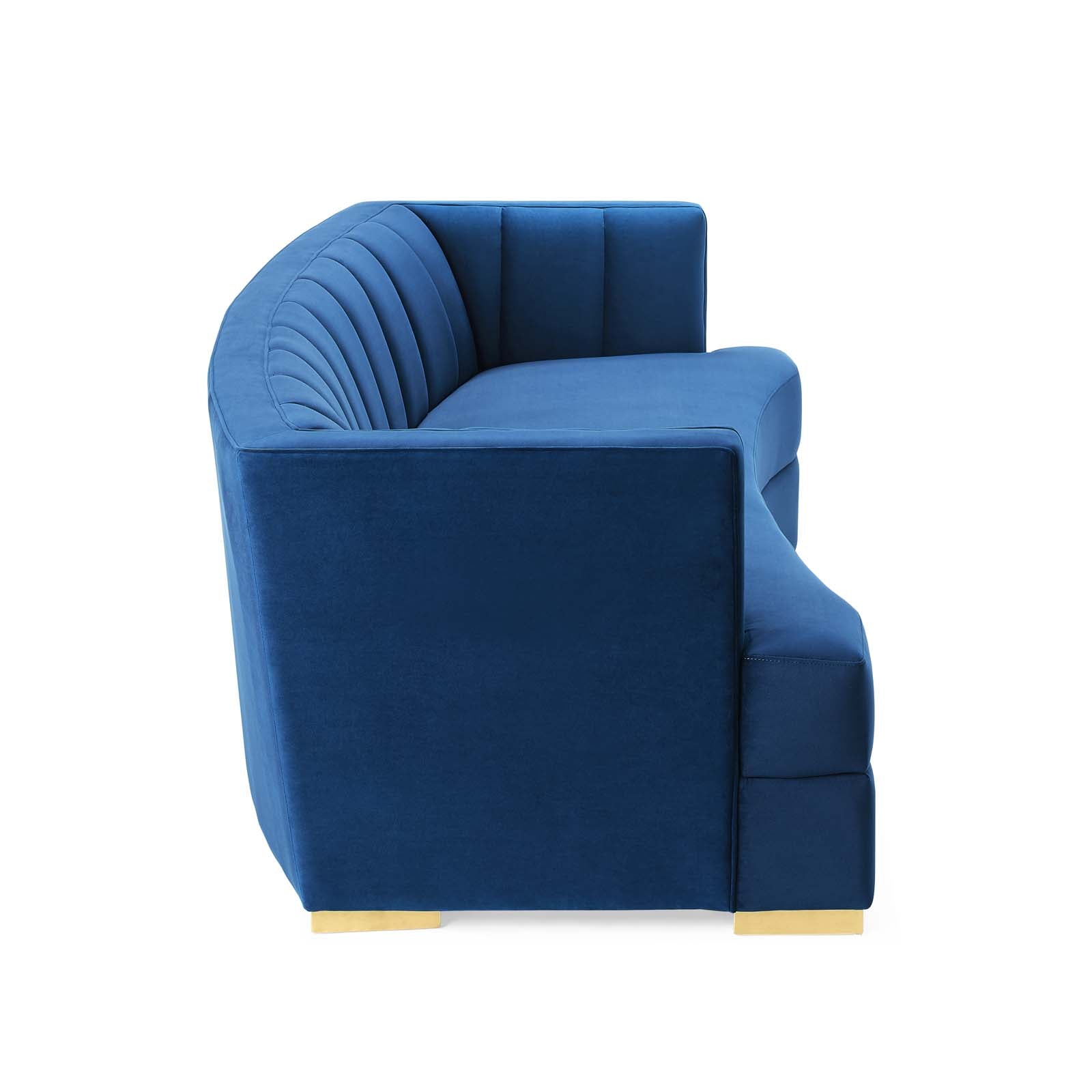 Modway Sofas & Couches - Encompass Channel Tufted Performance Velvet Curved Sofa Navy