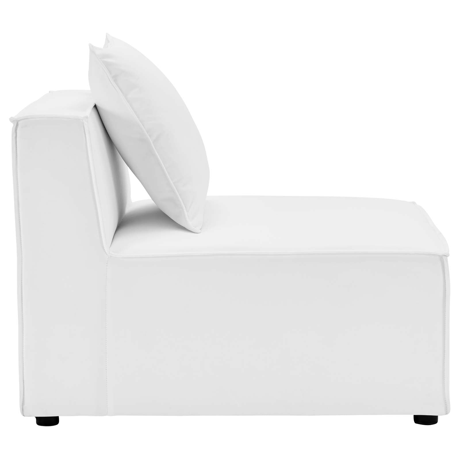 Modway Outdoor Chairs - Saybrook Outdoor Patio Upholstered Sectional Sofa Armless Chair White
