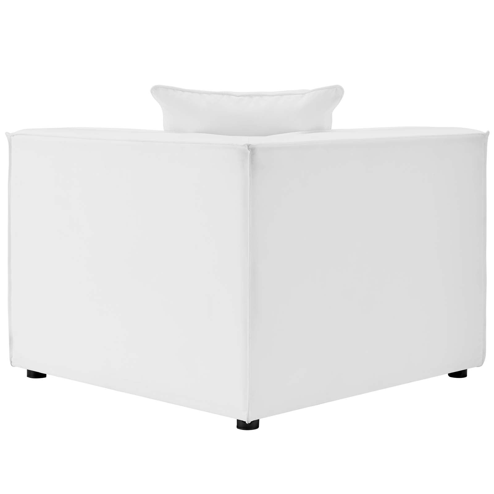 Modway Outdoor Chairs - Saybrook Outdoor Patio Upholstered Sectional Sofa Corner Chair White