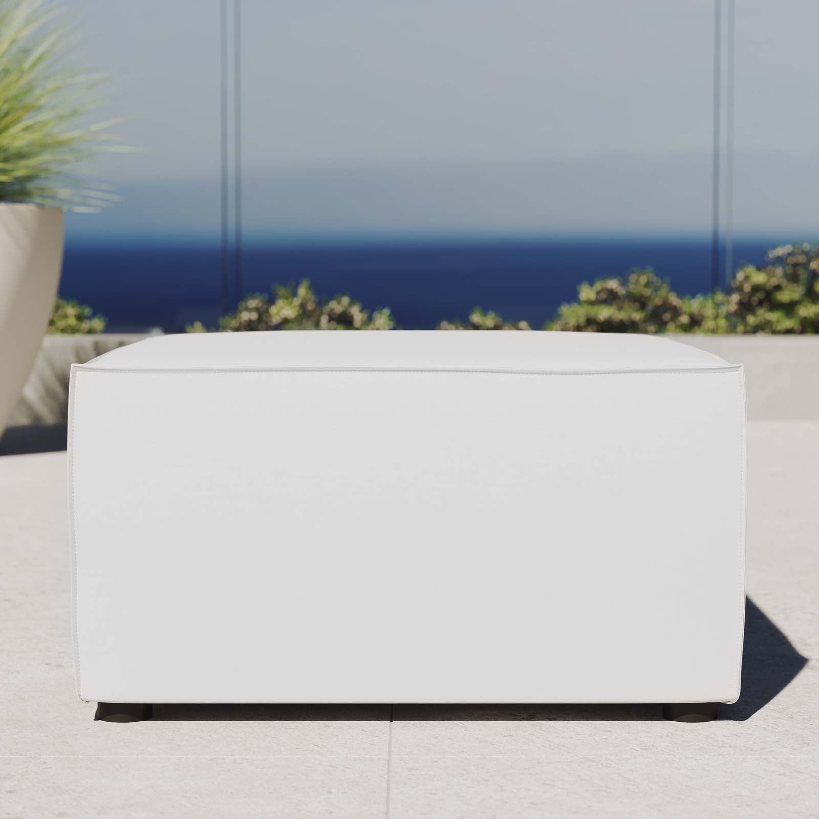 Modway Outdoor Ottomans - Saybrook Outdoor Patio Upholstered Sectional Sofa Ottoman White