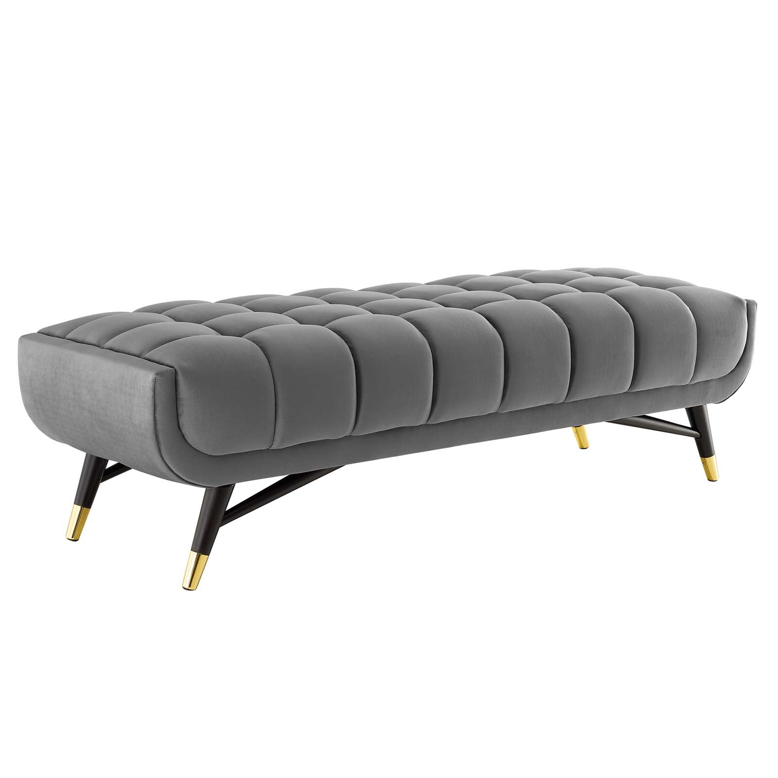 Modway Benches - Adept 60" Performance Velvet Bench Gray