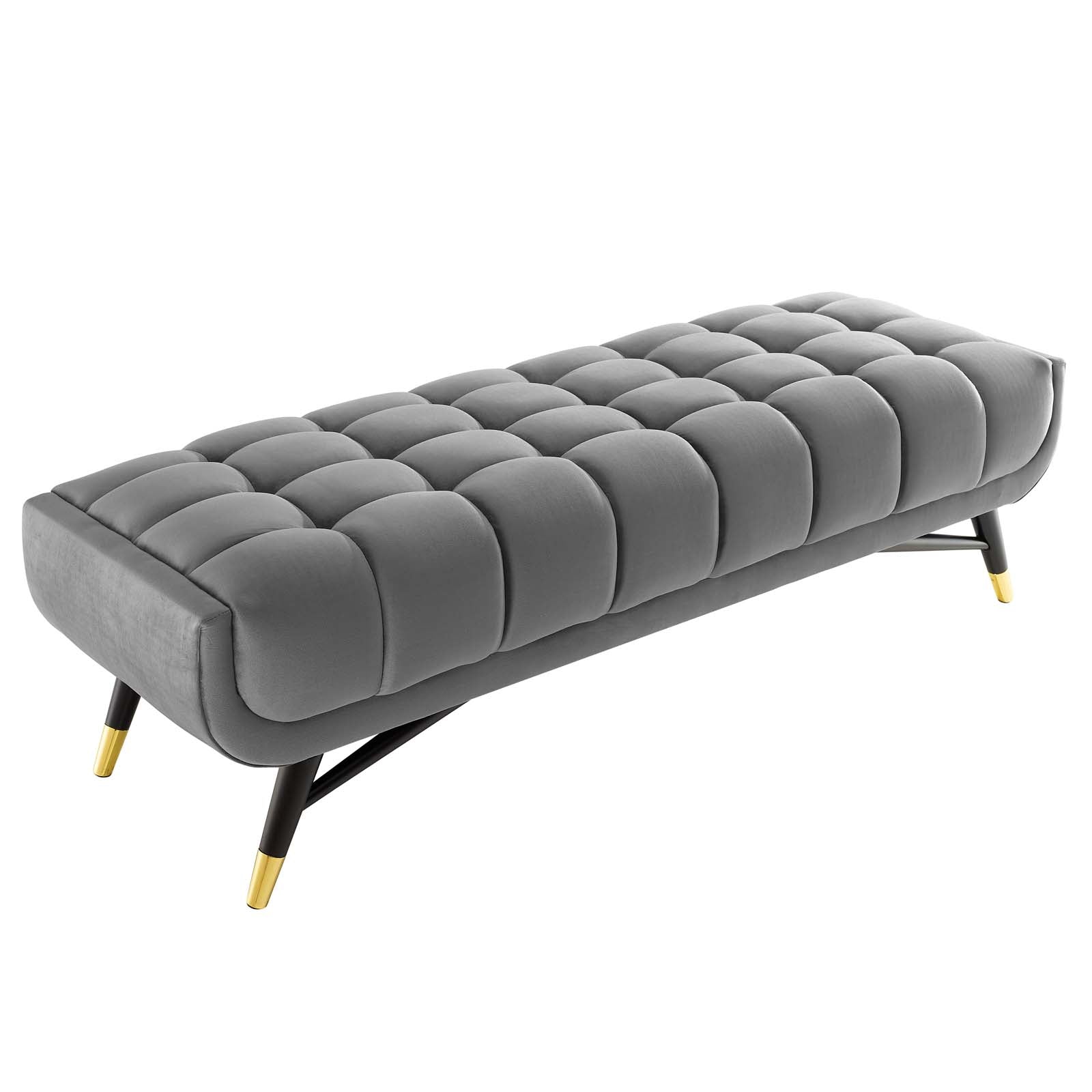 Modway Benches - Adept 60" Performance Velvet Bench Gray