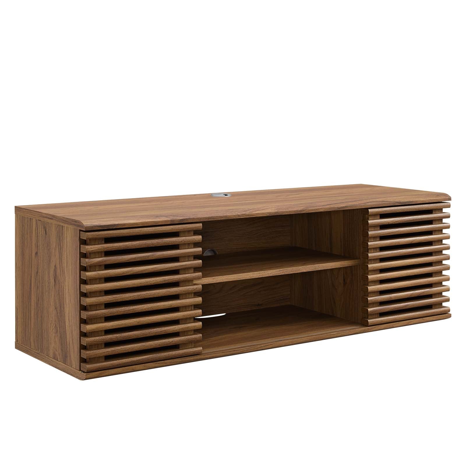 Modway TV & Media Units - Render 46" Wall-Mount Media Console TV Stand Walnut