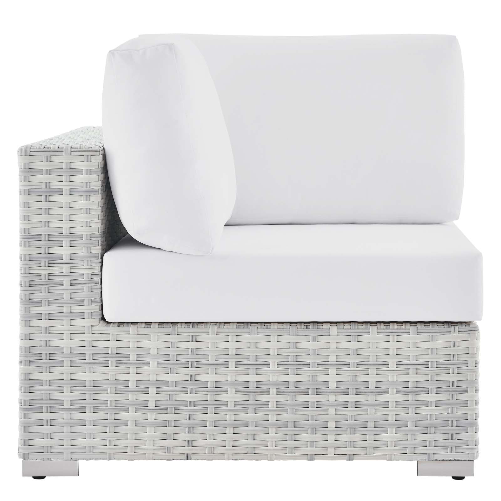 Modway Outdoor Chairs - Convene Outdoor Patio Corner Chair Light Gray White