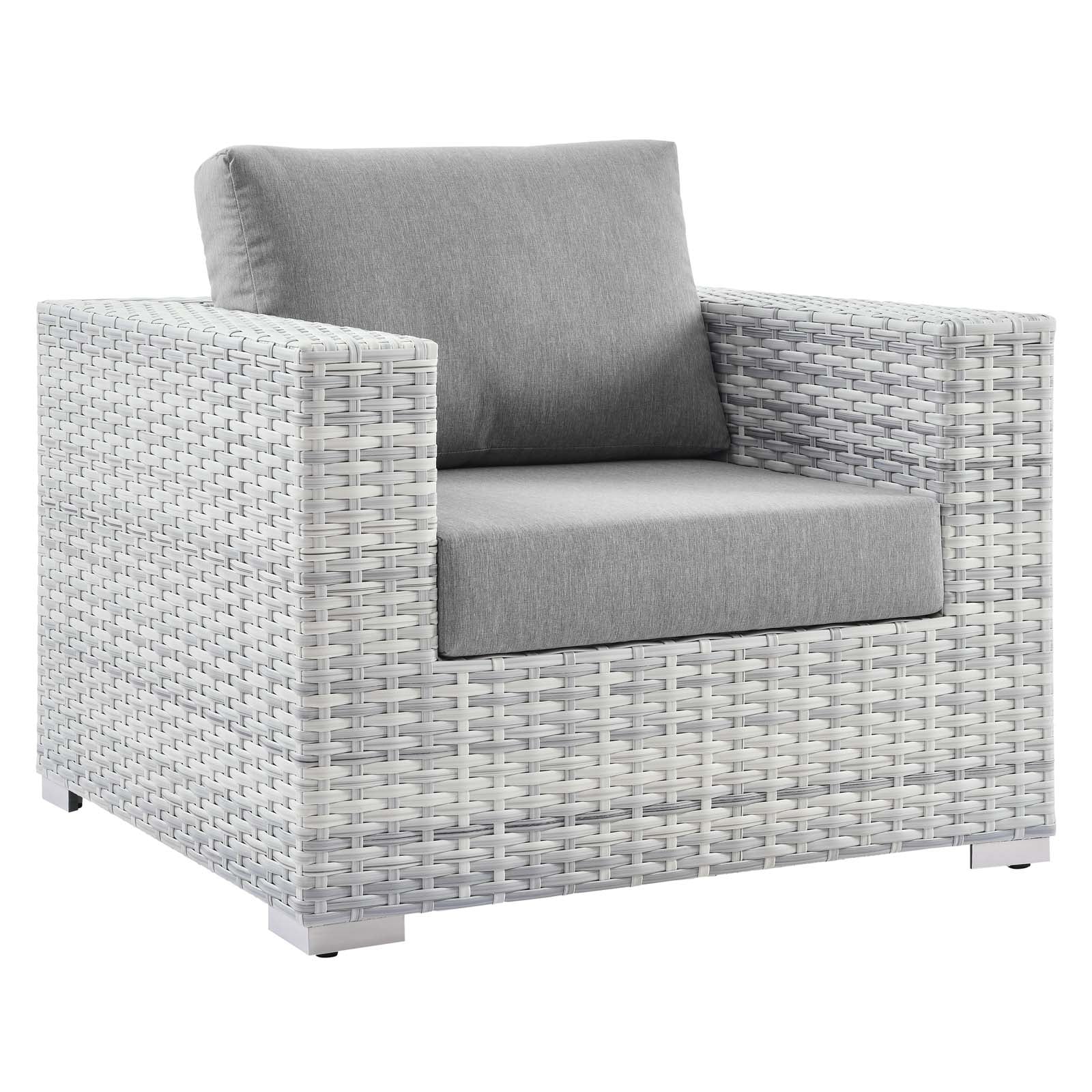 Modway Outdoor Chairs - Convene Outdoor Patio Armchair Light Gray