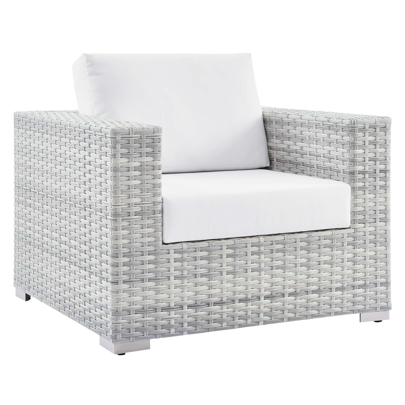 Modway Outdoor Chairs - Convene Outdoor Patio Armchair Light Gray White