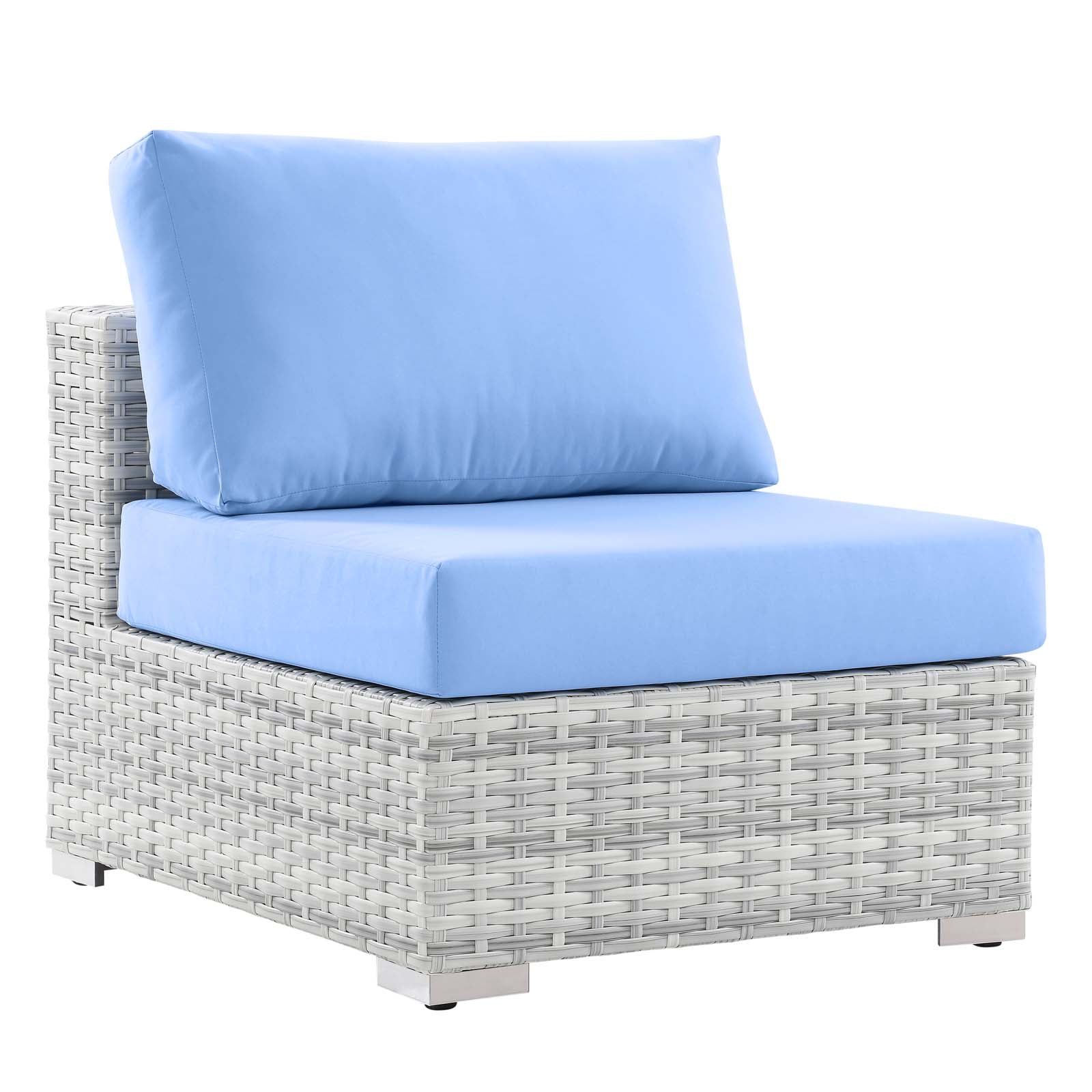 Modway Outdoor Chairs - Convene Outdoor Patio Armless Chair Light Gray Light Blue