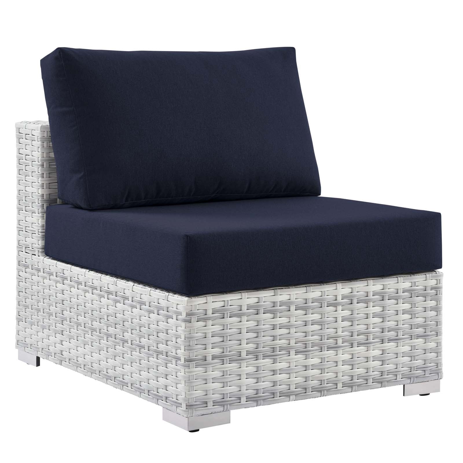 Modway Outdoor Chairs - Convene Outdoor Patio Armless Chair Light Gray Navy