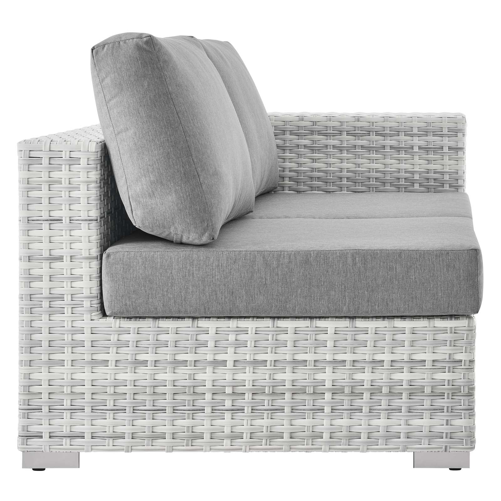 Modway Outdoor Sofas - Convene Outdoor Patio Right-Arm Loveseat Light Gray