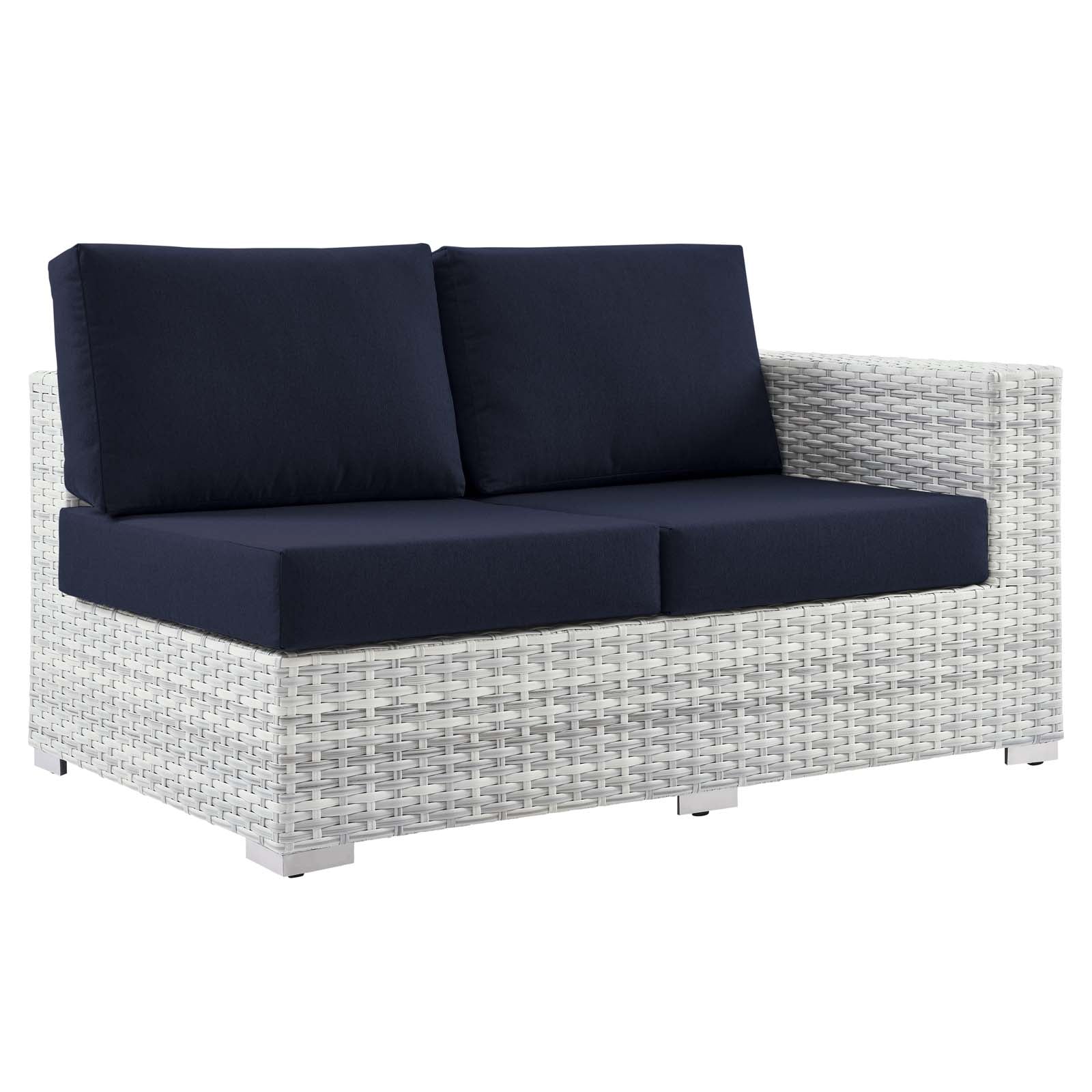Modway Outdoor Sofas - Convene Outdoor Patio Right-Arm Loveseat Light Gray Navy