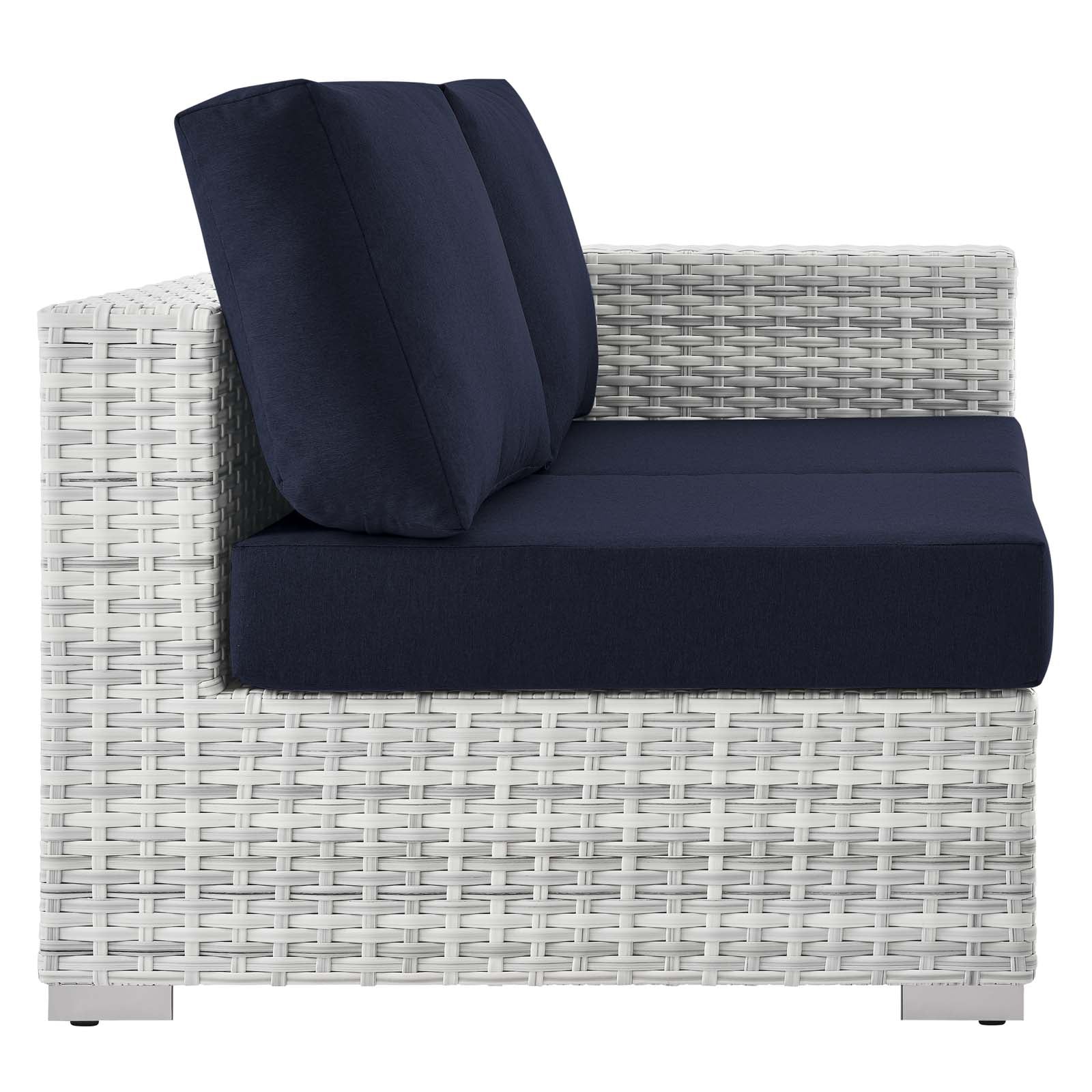 Modway Outdoor Sofas - Convene Outdoor Patio Right-Arm Loveseat Light Gray Navy