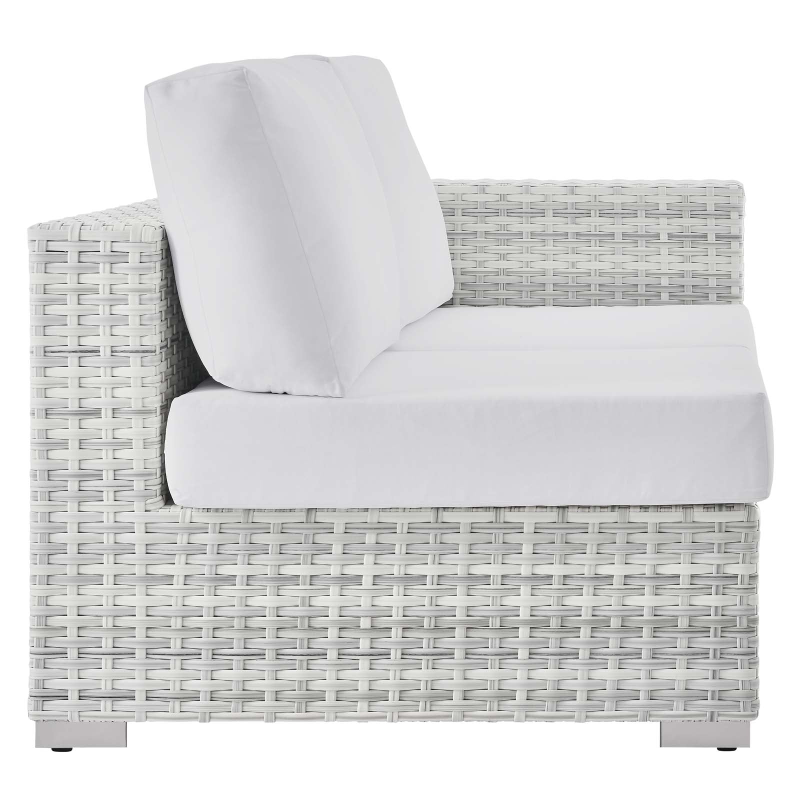 Modway Outdoor Sofas - Convene Outdoor Patio Right-Arm Loveseat Light Gray White