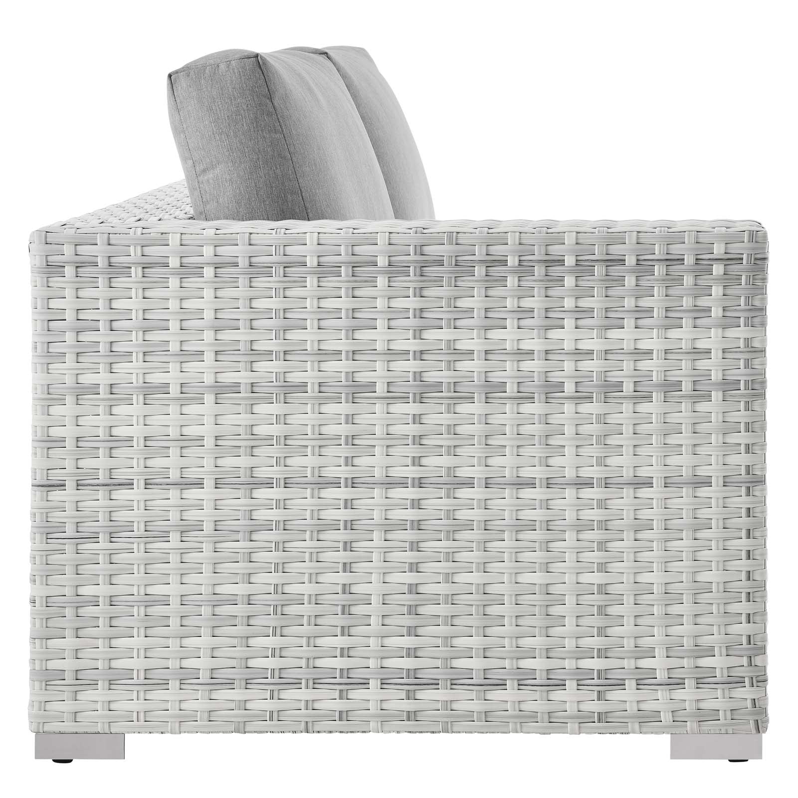 Modway Outdoor Sofas - Convene Outdoor Patio Left-Arm Loveseat Light Gray