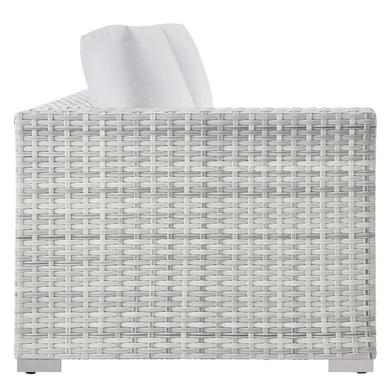 Modway Outdoor Sofas - Convene Outdoor Patio Left-Arm Loveseat Light Gray White