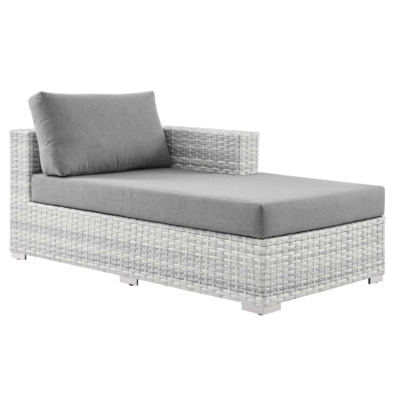 Modway Outdoor Sofas - Convene Outdoor Patio Right Chaise Light Gray