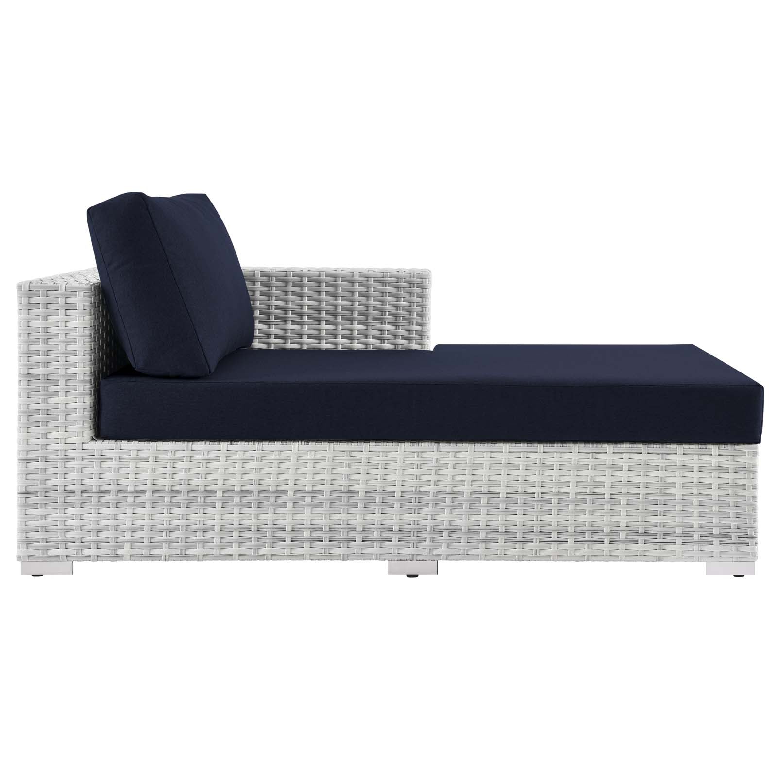 Modway Outdoor Sofas - Convene Outdoor Patio Right Chaise Light Gray Navy