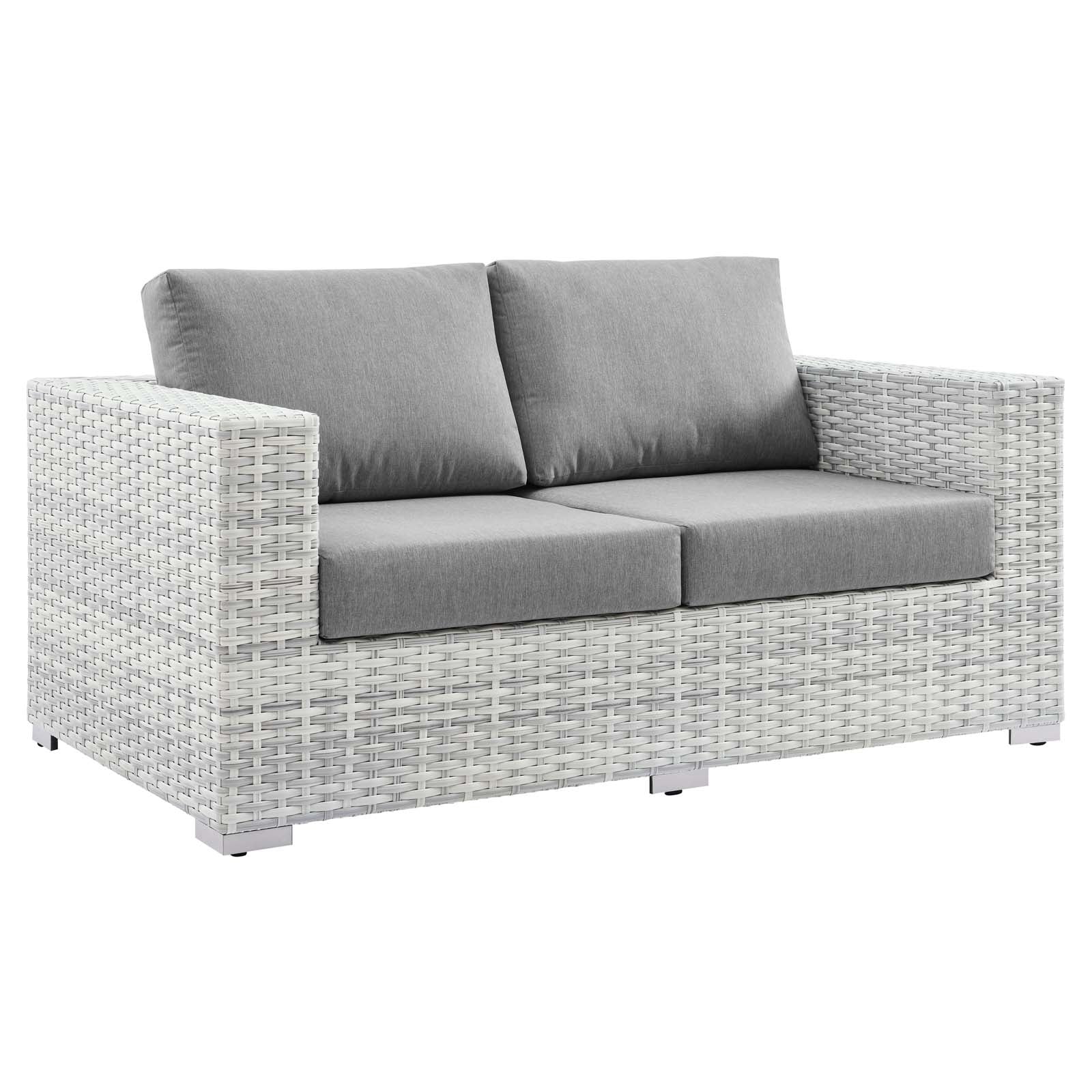 Modway Outdoor Sofas - Convene Outdoor Patio Loveseat Light Gray