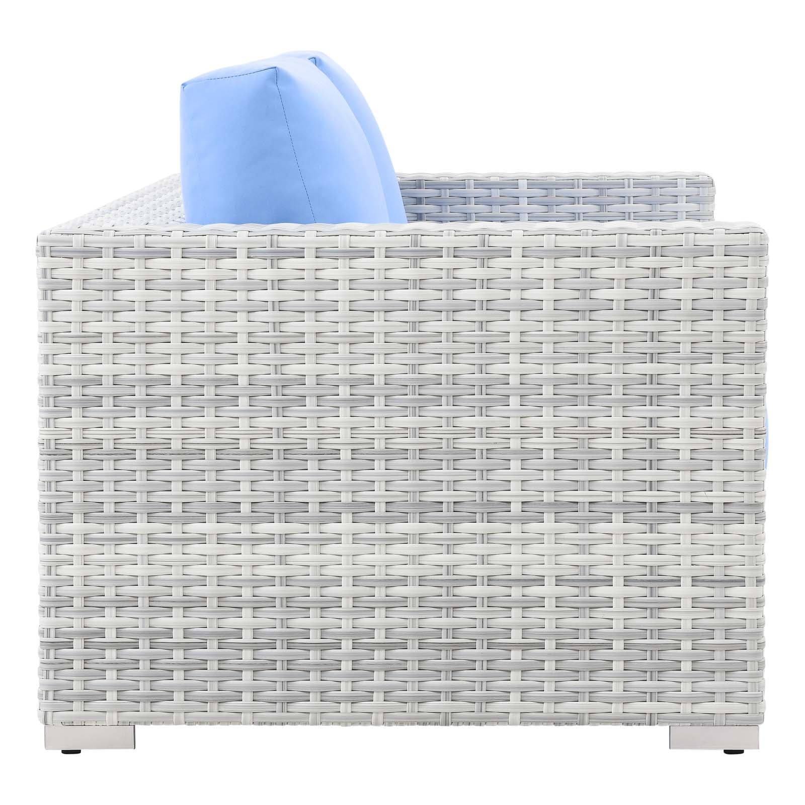 Modway Outdoor Sofas - Convene Outdoor Patio Loveseat Light Gray Light Blue