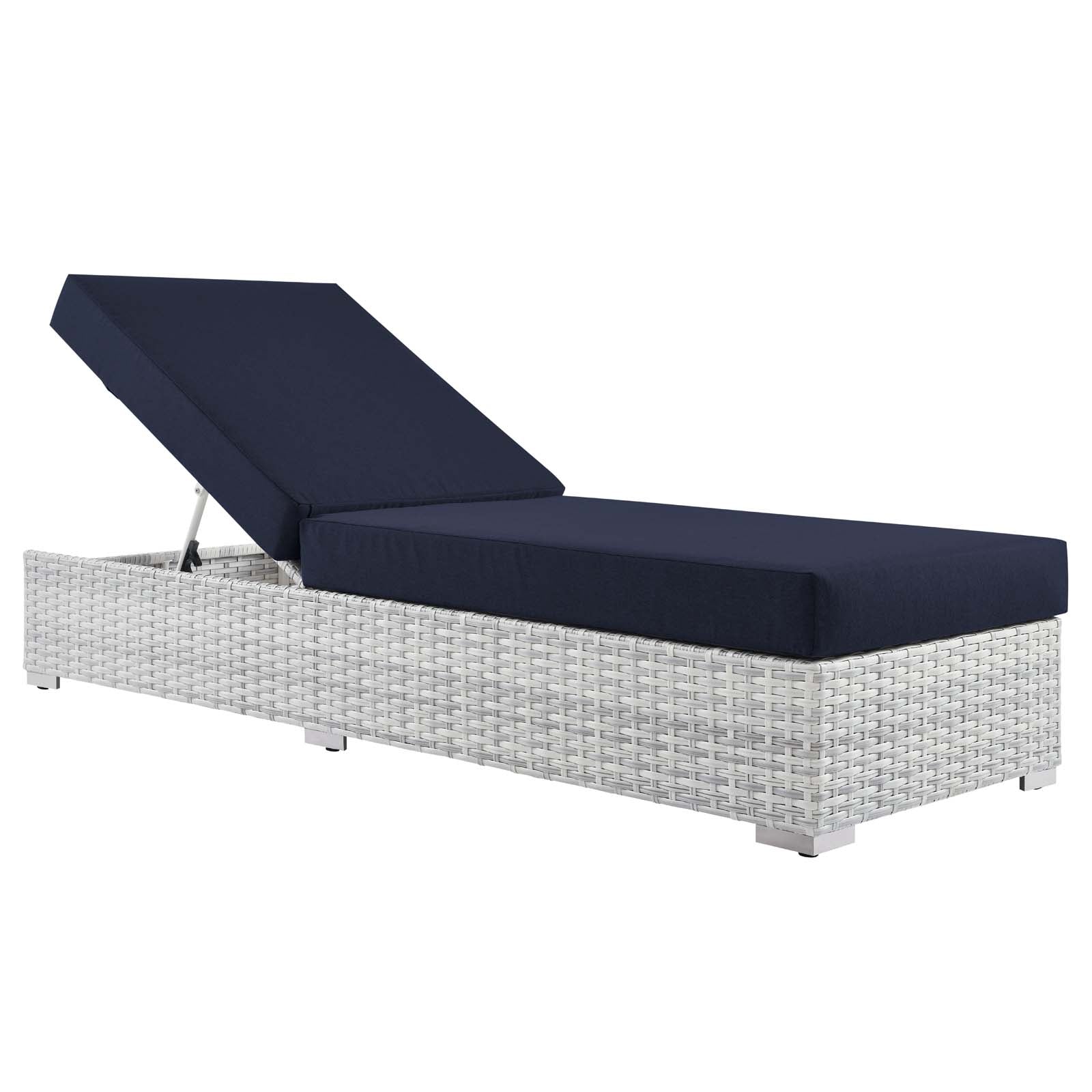 Modway Outdoor Loungers - Convene Outdoor Patio Chaise Light Gray Navy
