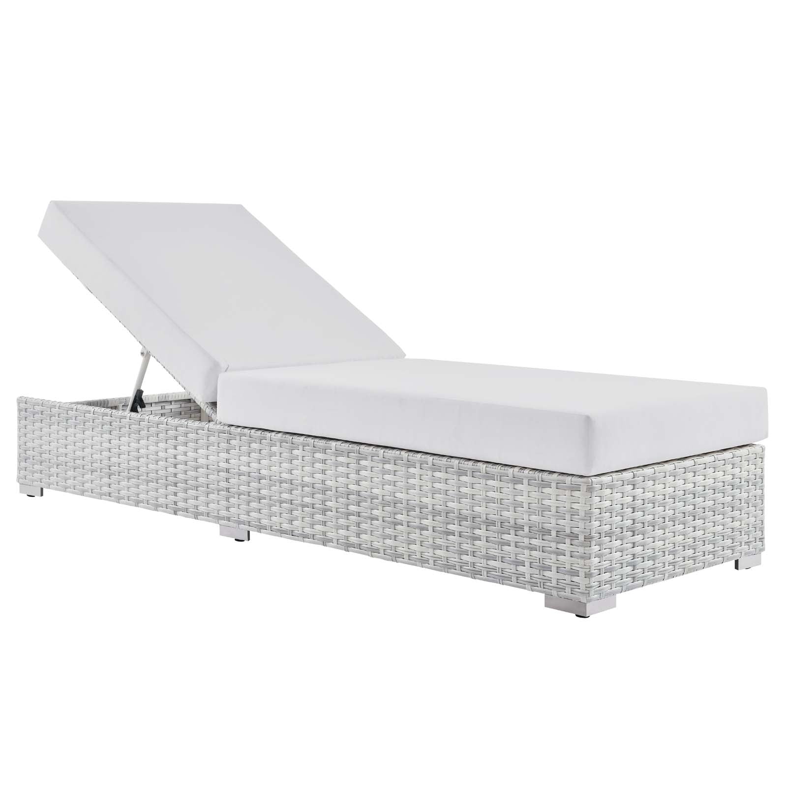 Modway Outdoor Loungers - Convene Outdoor Patio Chaise Light Gray White
