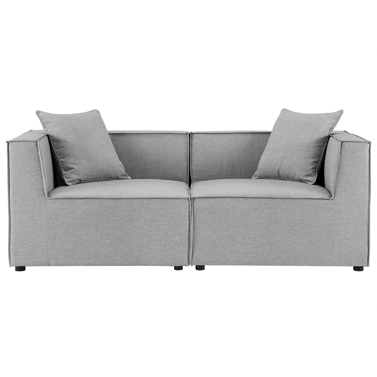 Modway Outdoor Sofas - Saybrook Outdoor Patio Upholstered 2-Piece Sectional Sofa Loveseat Gray