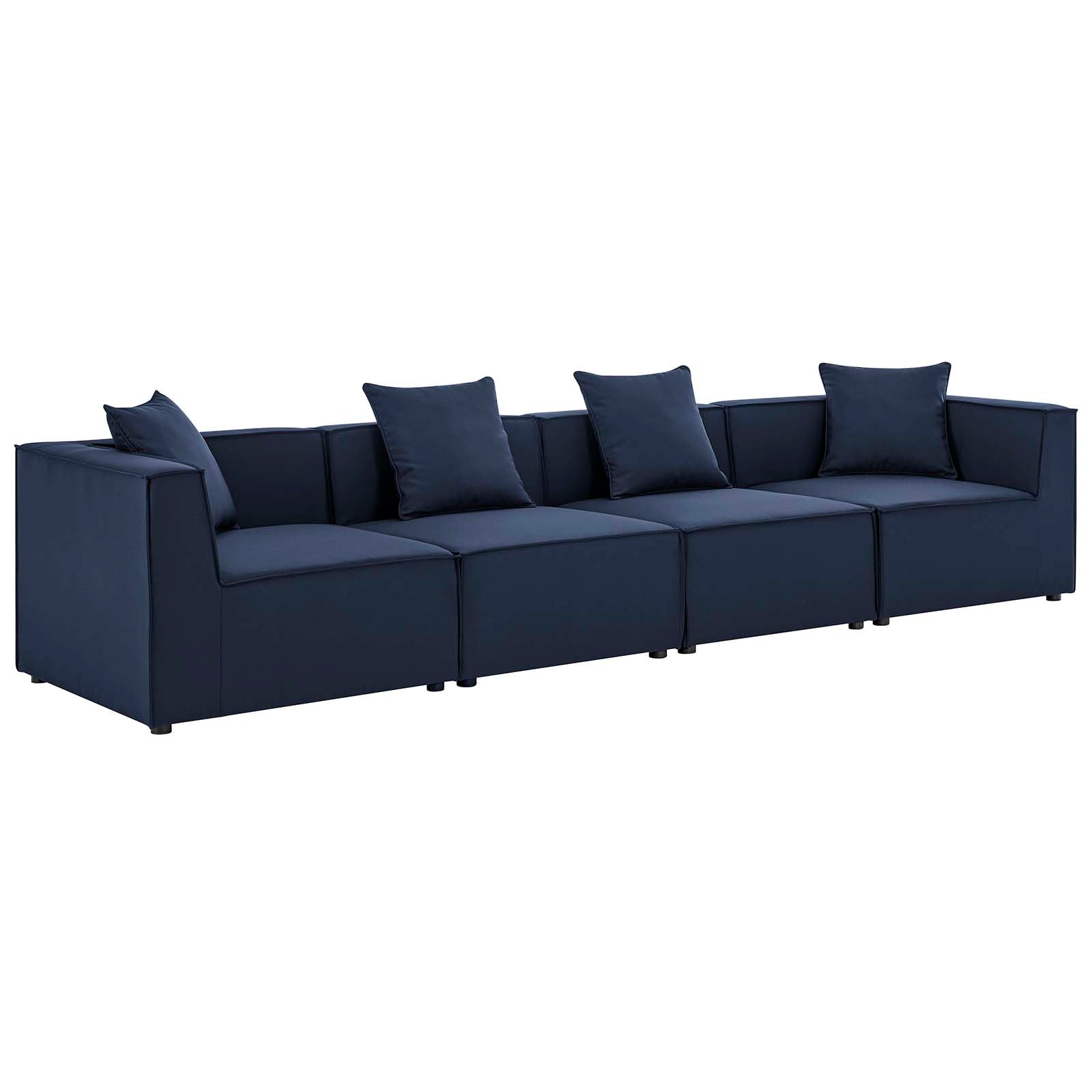 Modway Outdoor Sofas - Saybrook Outdoor Patio Upholstered 4-Piece Sectional Sofa Navy