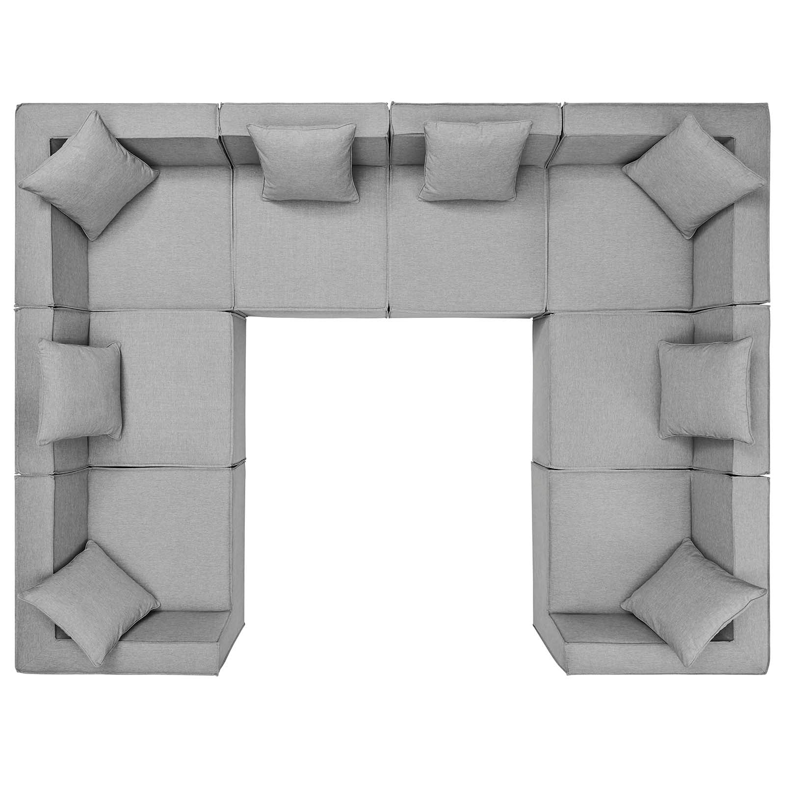 Modway Outdoor Sofas - Saybrook Outdoor Patio 8-Piece Sectional Sofa Gray