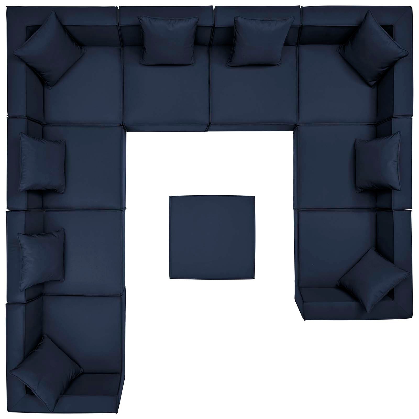 Modway Outdoor Sofas - Saybrook Outdoor Patio Upholstered 10-Piece Sectional Sofa Navy
