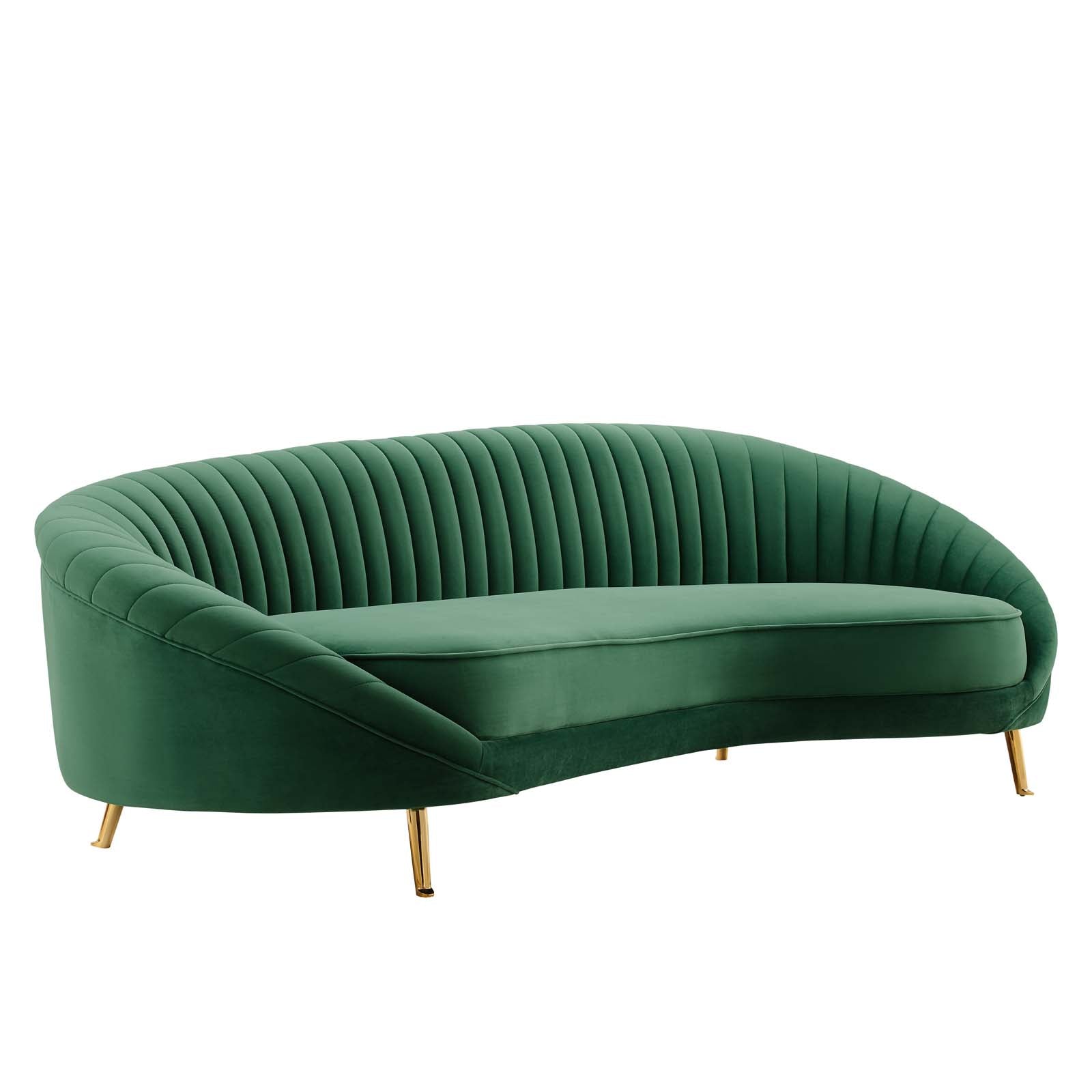 Modway Sofas & Couches - Camber Channel Tufted Performance Velvet Sofa Emerald