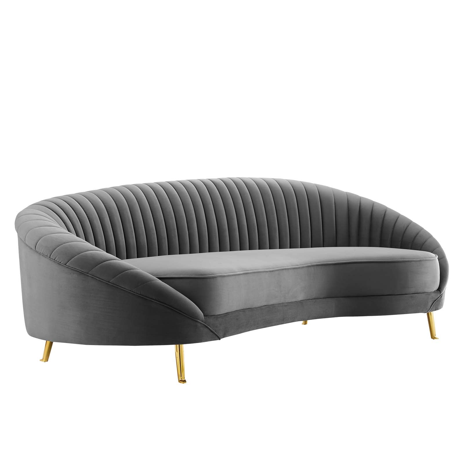 Modway Sofas & Couches - Camber Channel Tufted Performance Velvet Sofa Gray