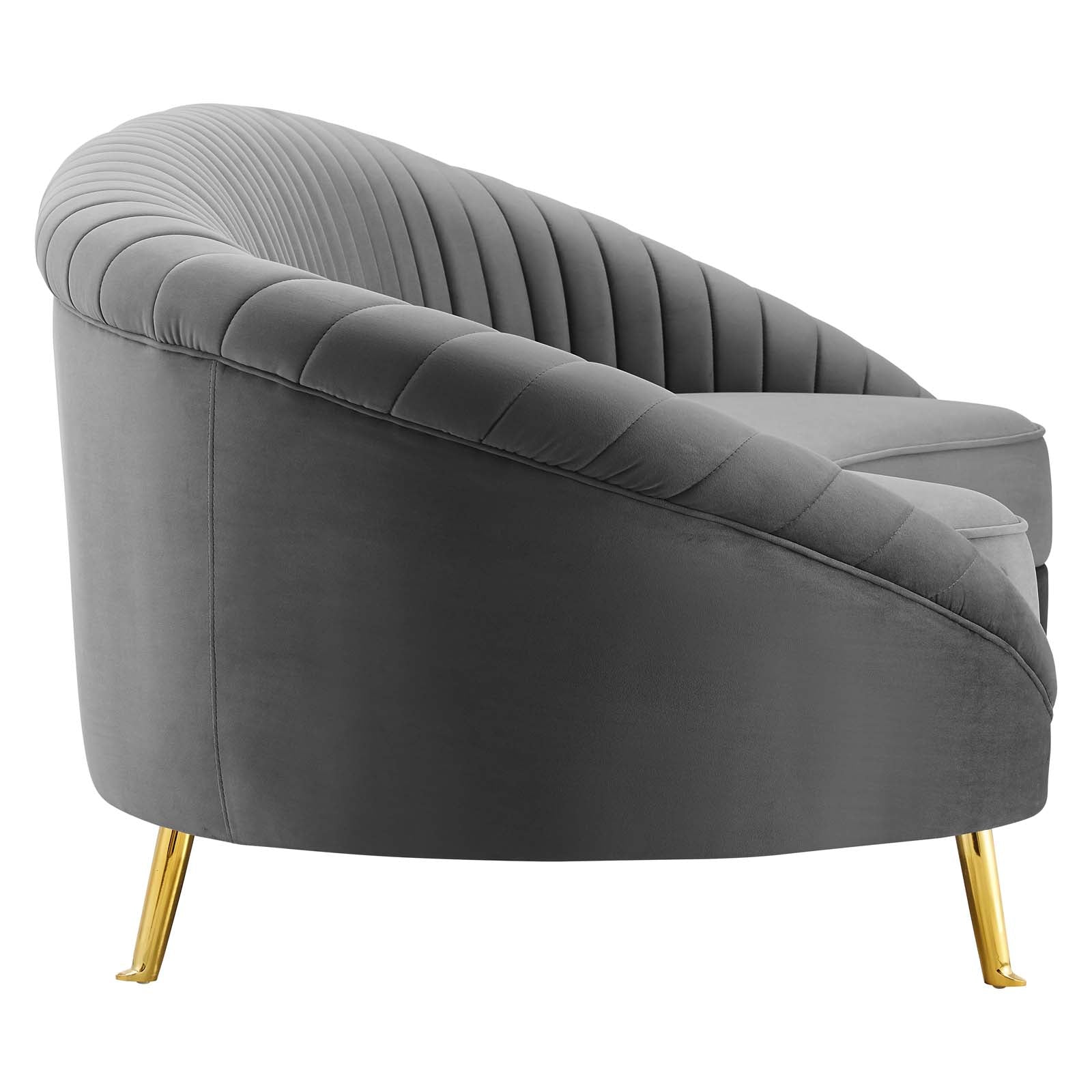 Modway Sofas & Couches - Camber Channel Tufted Performance Velvet Sofa Gray