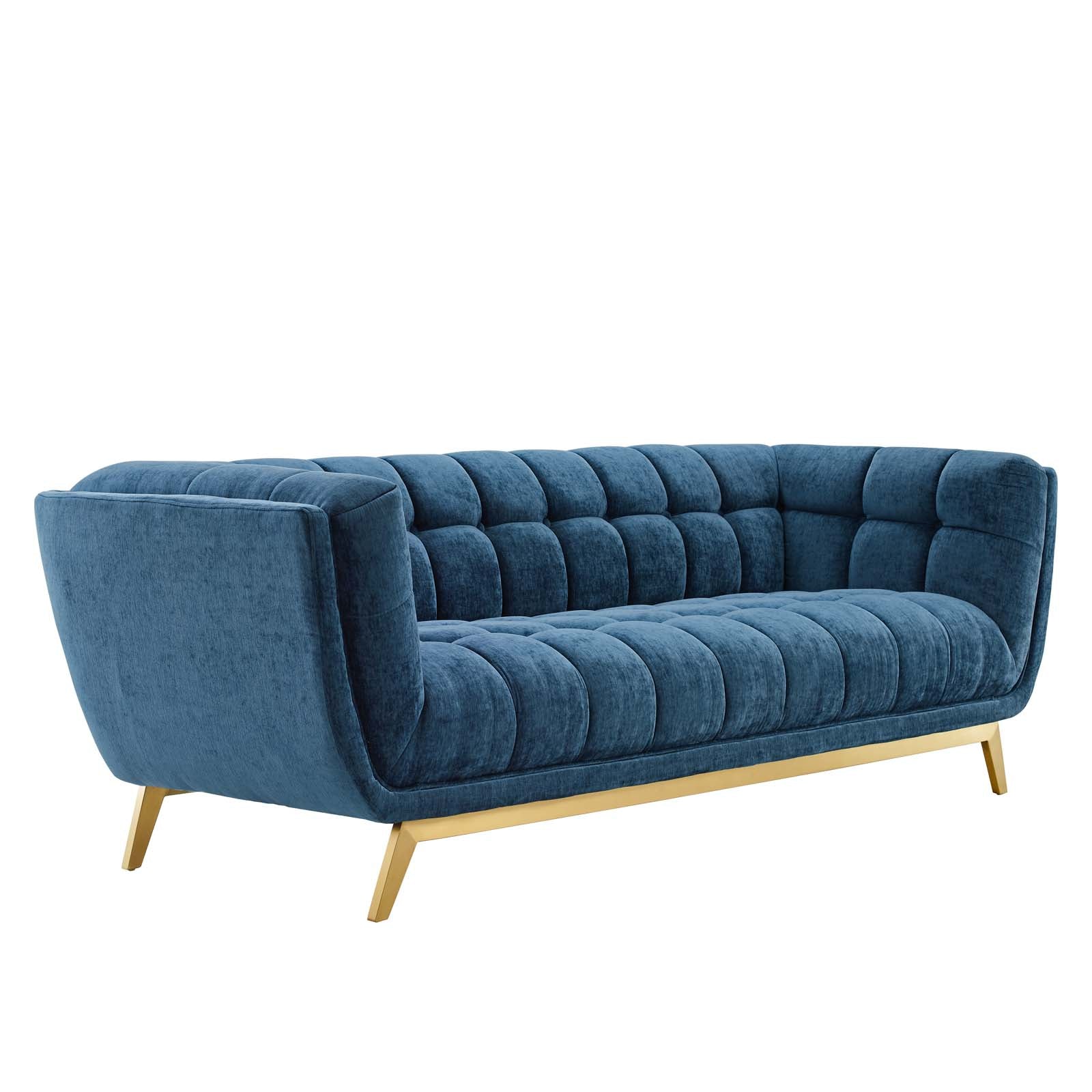 Modway Sofas & Couches - Bestow Crushed Performance Velvet Sofa Navy