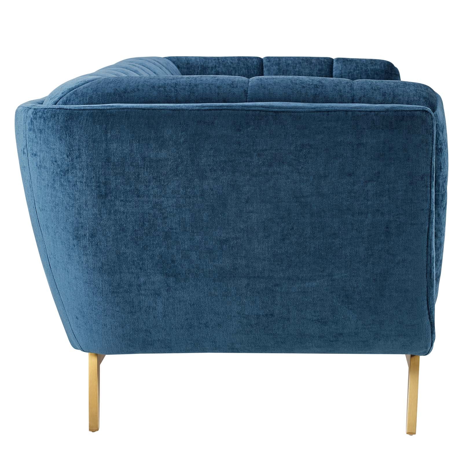 Modway Sofas & Couches - Bestow Crushed Performance Velvet Sofa Navy