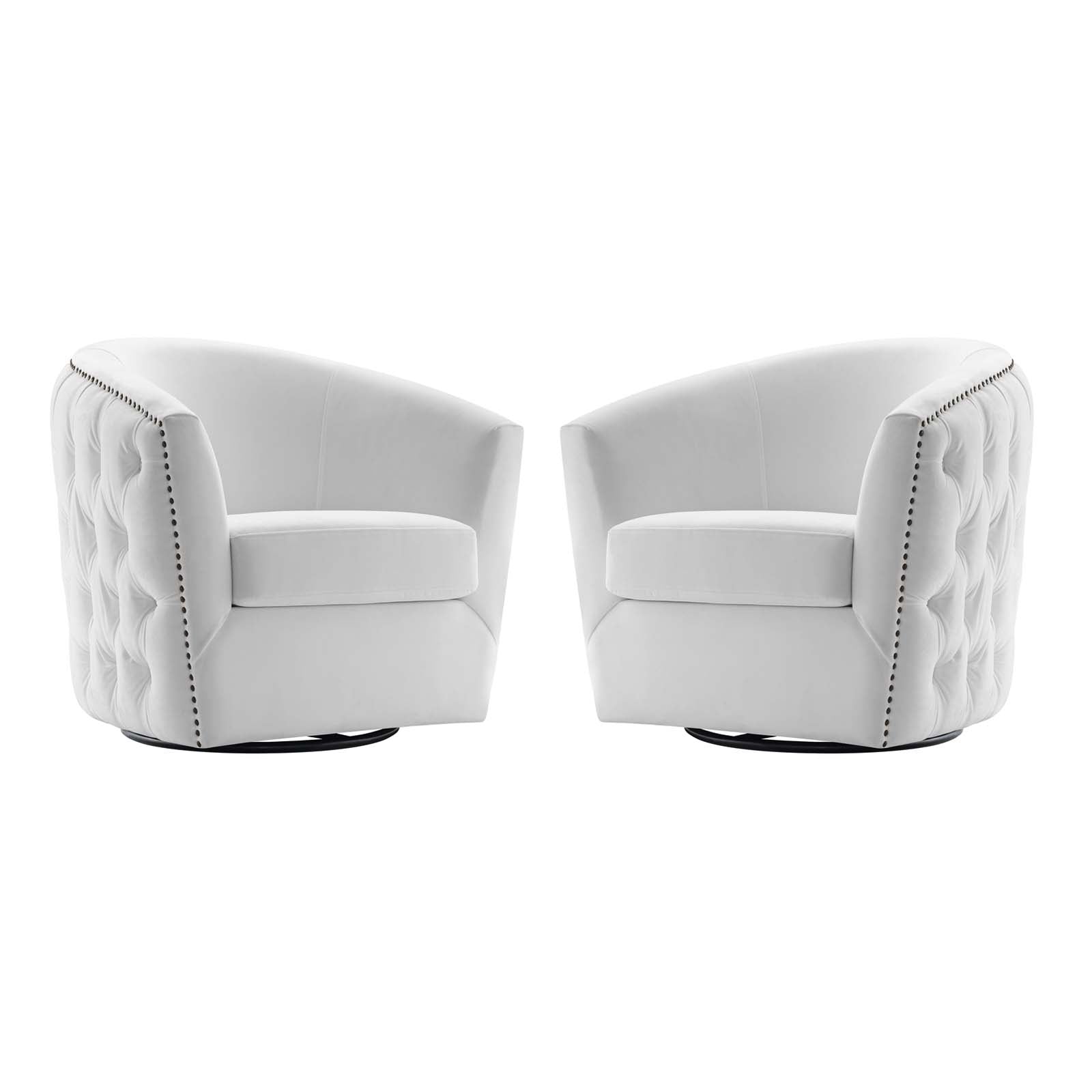 Modway Living Room Sets - Rogue Armchair Performance Velvet Set of 2 White