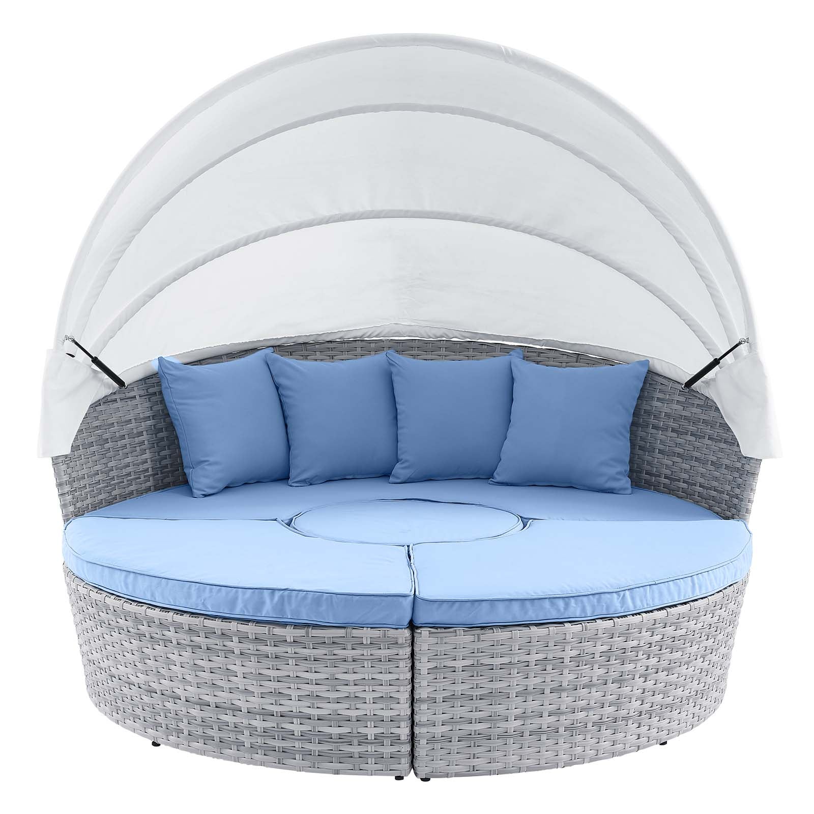 Modway Patio Daybeds - Scottsdale Canopy Outdoor Patio Daybed Light Gray Light Blue