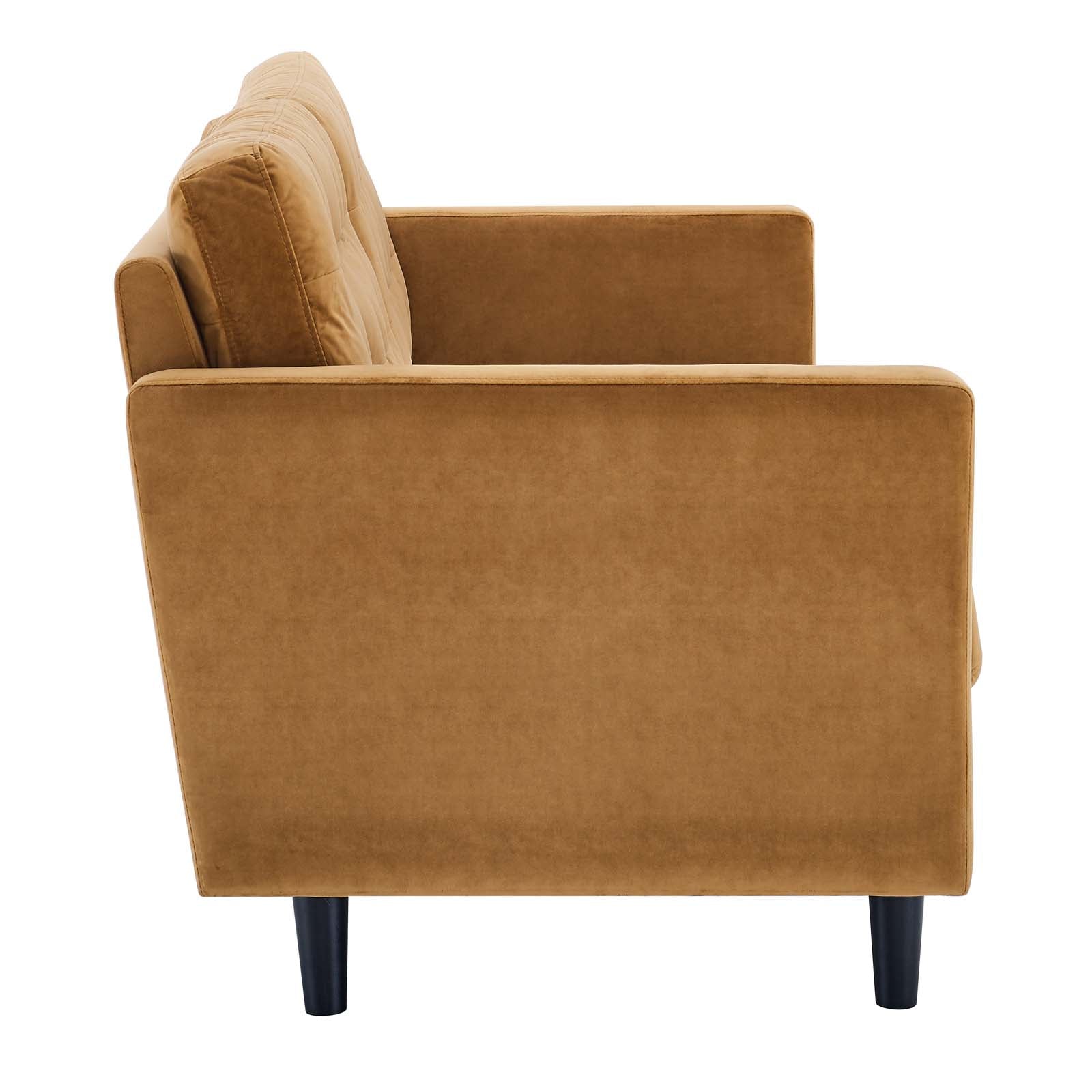 Modway Sofas & Couches - Exalt Tufted Performance Velvet Sofa Cognac