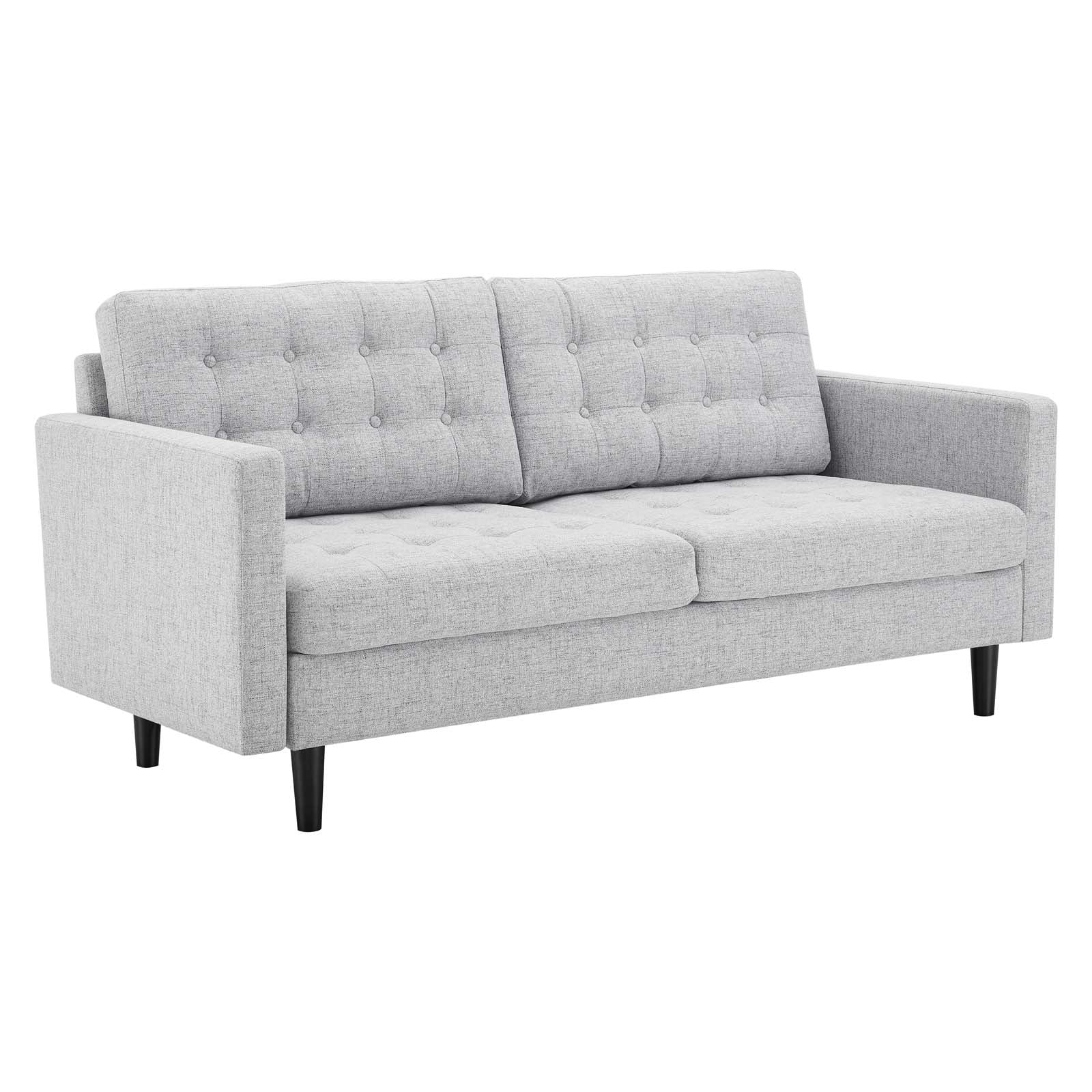 Modway Sofas & Couches - Exalt Tufted Fabric Sofa Light Gray