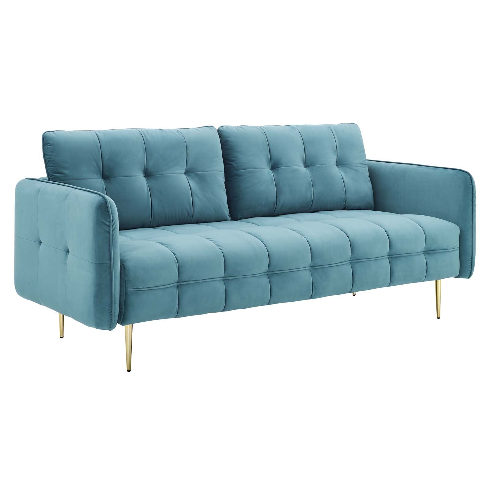 Modway Sofas & Couches - Cameron Tufted Performance Velvet Sofa Sea Blue