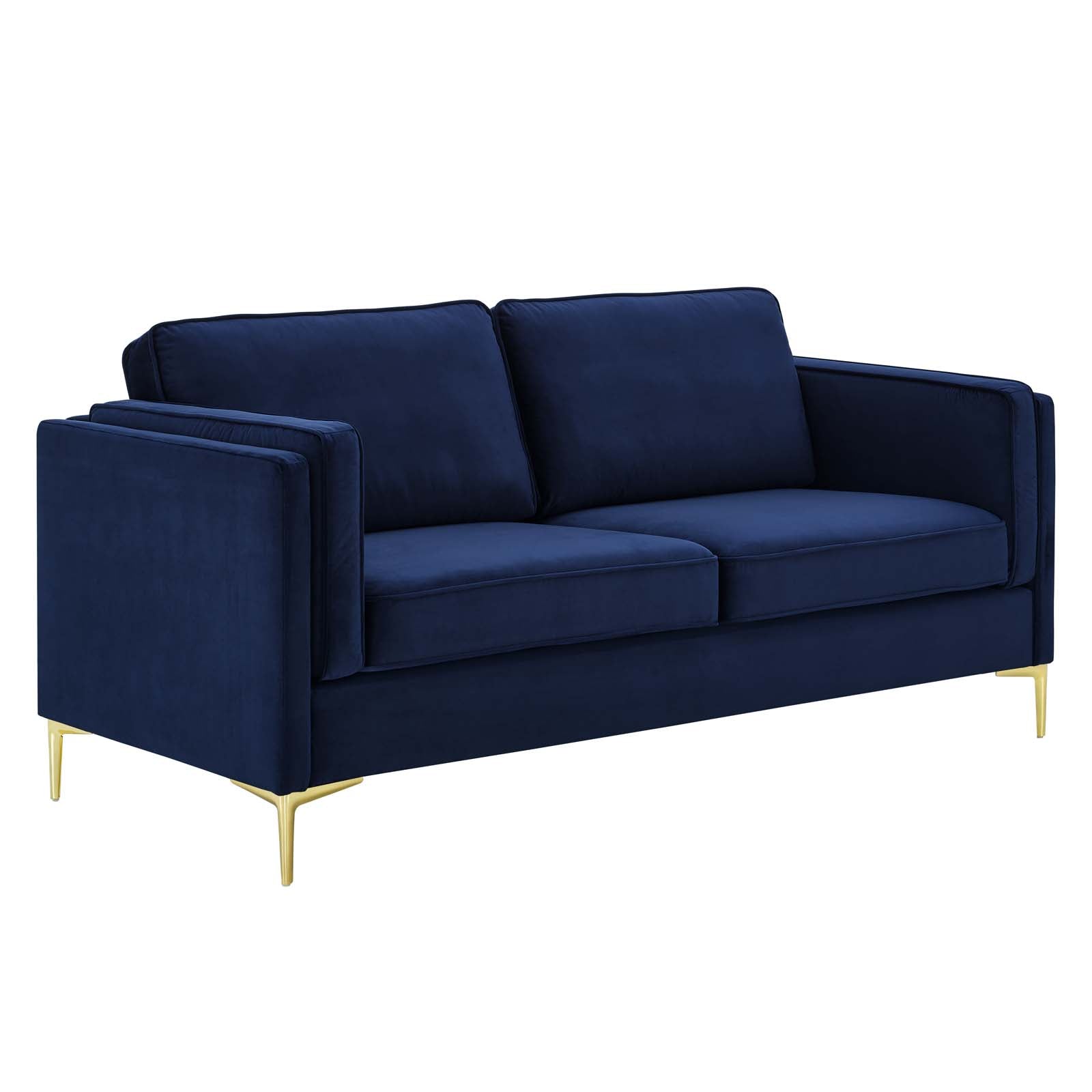 Modway Sofas & Couches - Kaiya Performance Velvet Sofa Midnight Blue