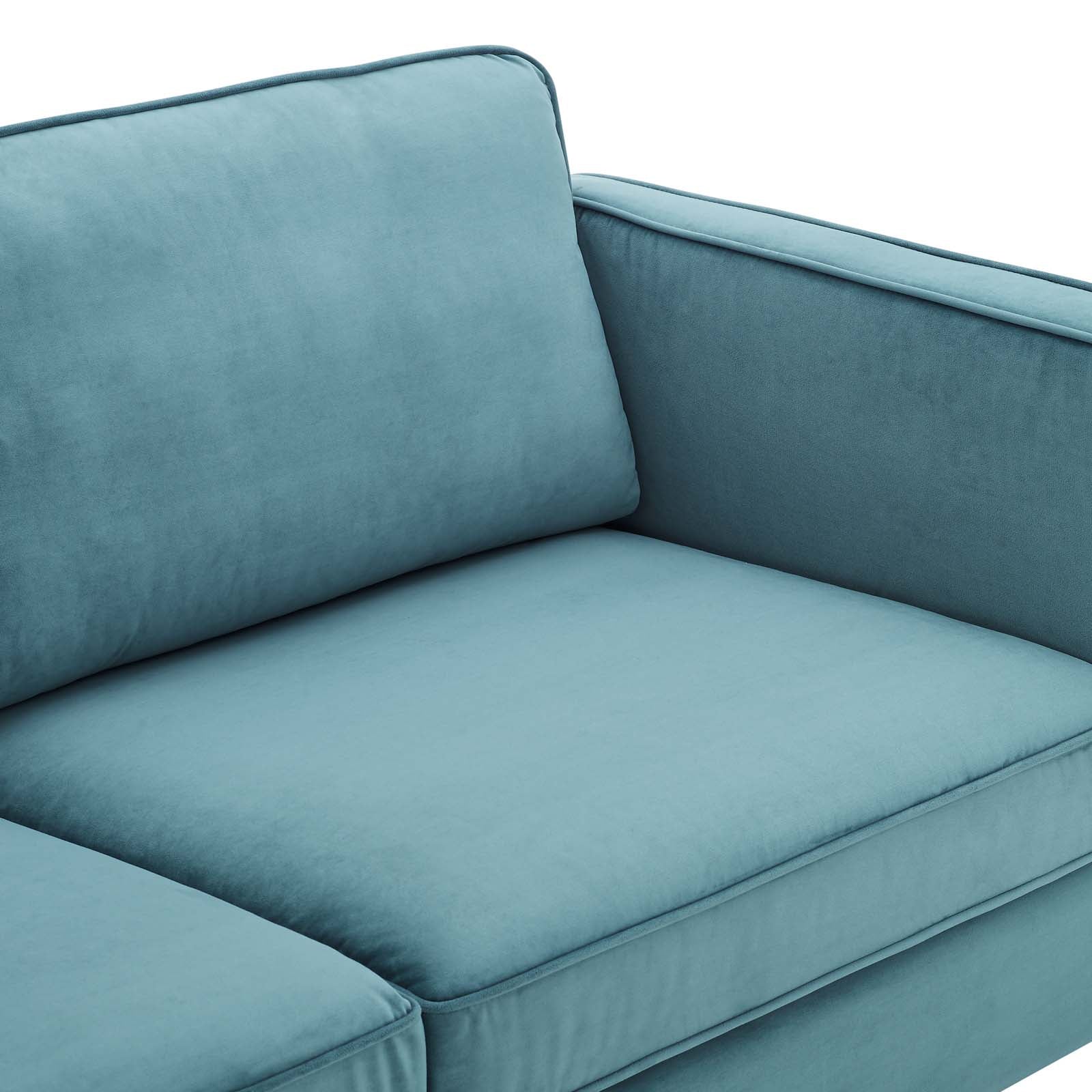 Modway Sofas & Couches - Kaiya Performance Velvet Sofa Sea Blue