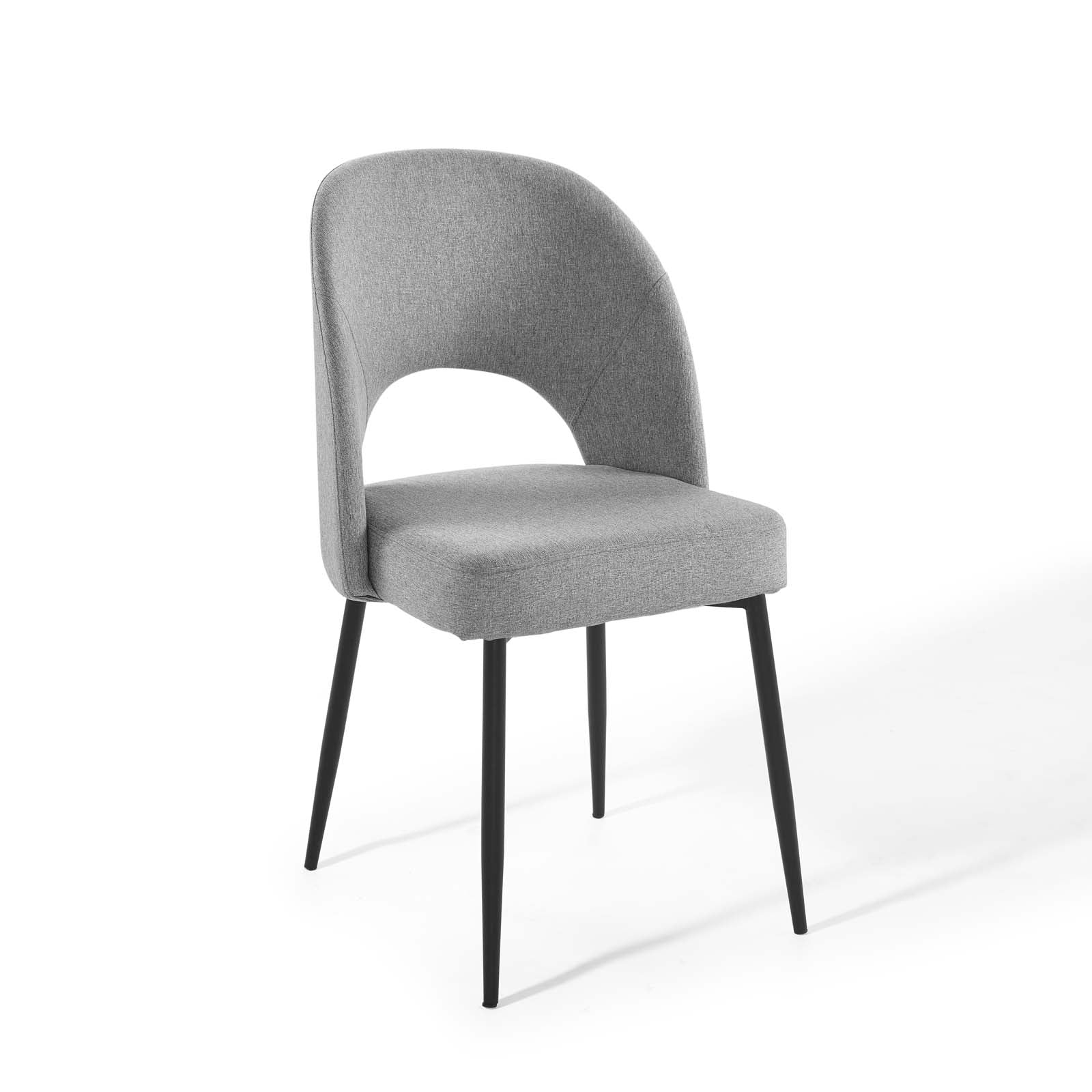 Modway Dining Chairs - Rouse Dining Side Chair Upholstered Fabric Set of 2 Black Light Gray