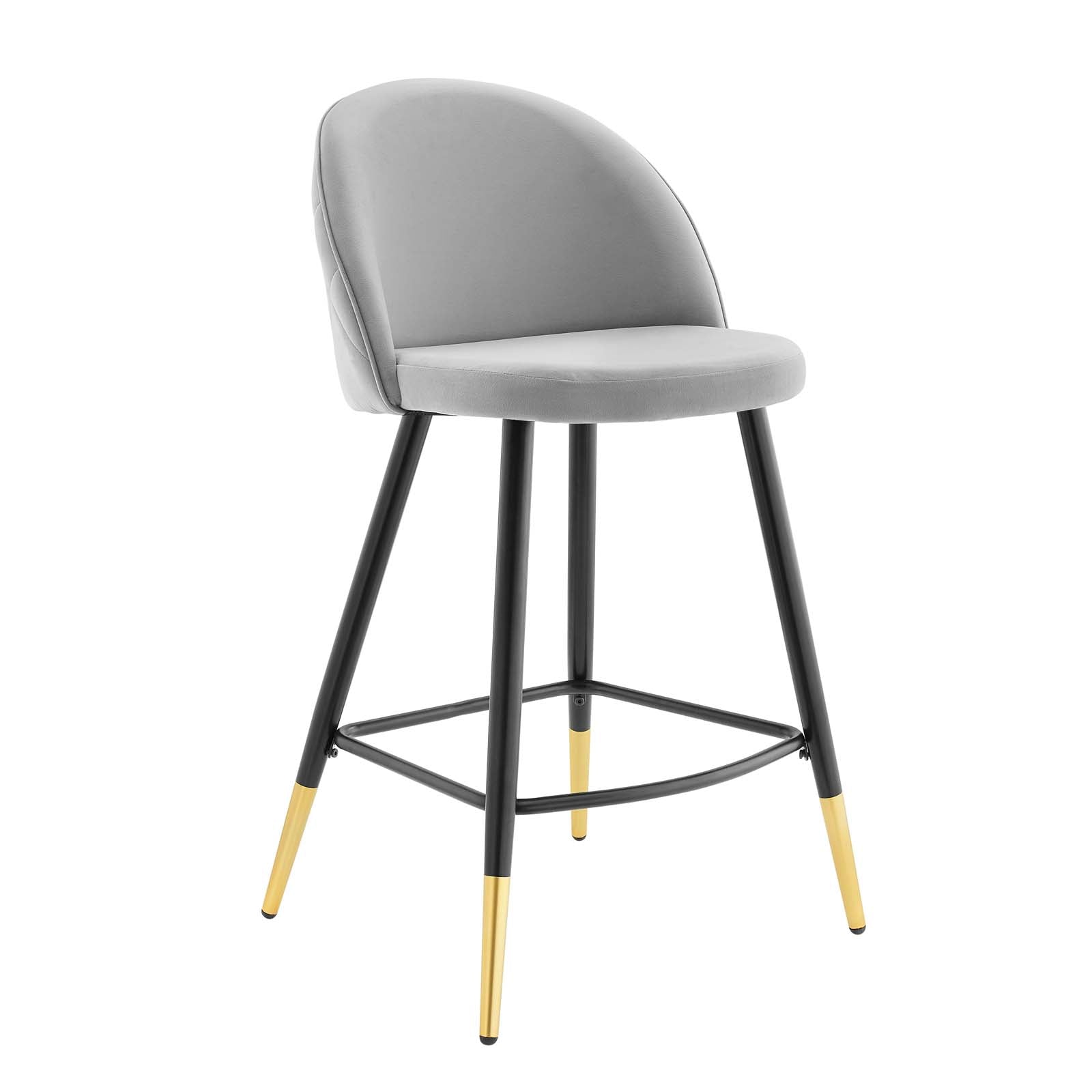 Modway Barstools - Cordial Performance Velvet Counter Stools - Set of 2 Light Gray