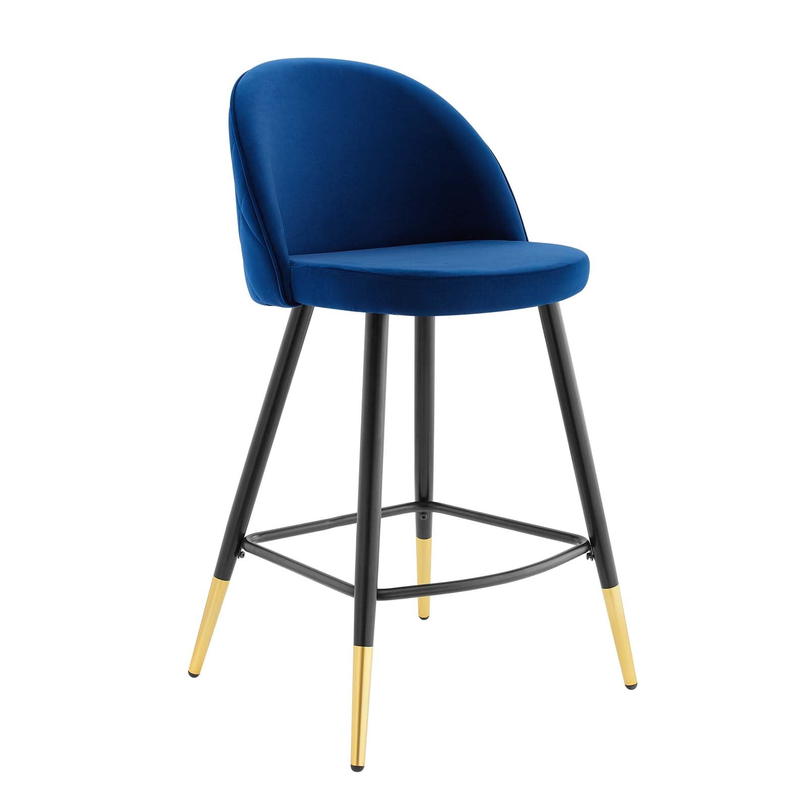 Modway Barstools - Cordial Performance Velvet Counter Stools - Set of 2 Navy