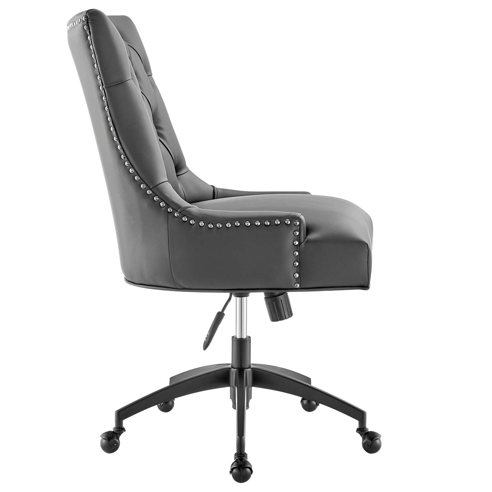 Modway Task Chairs - Regent Tufted Vegan Leather Office Chair Black Gray