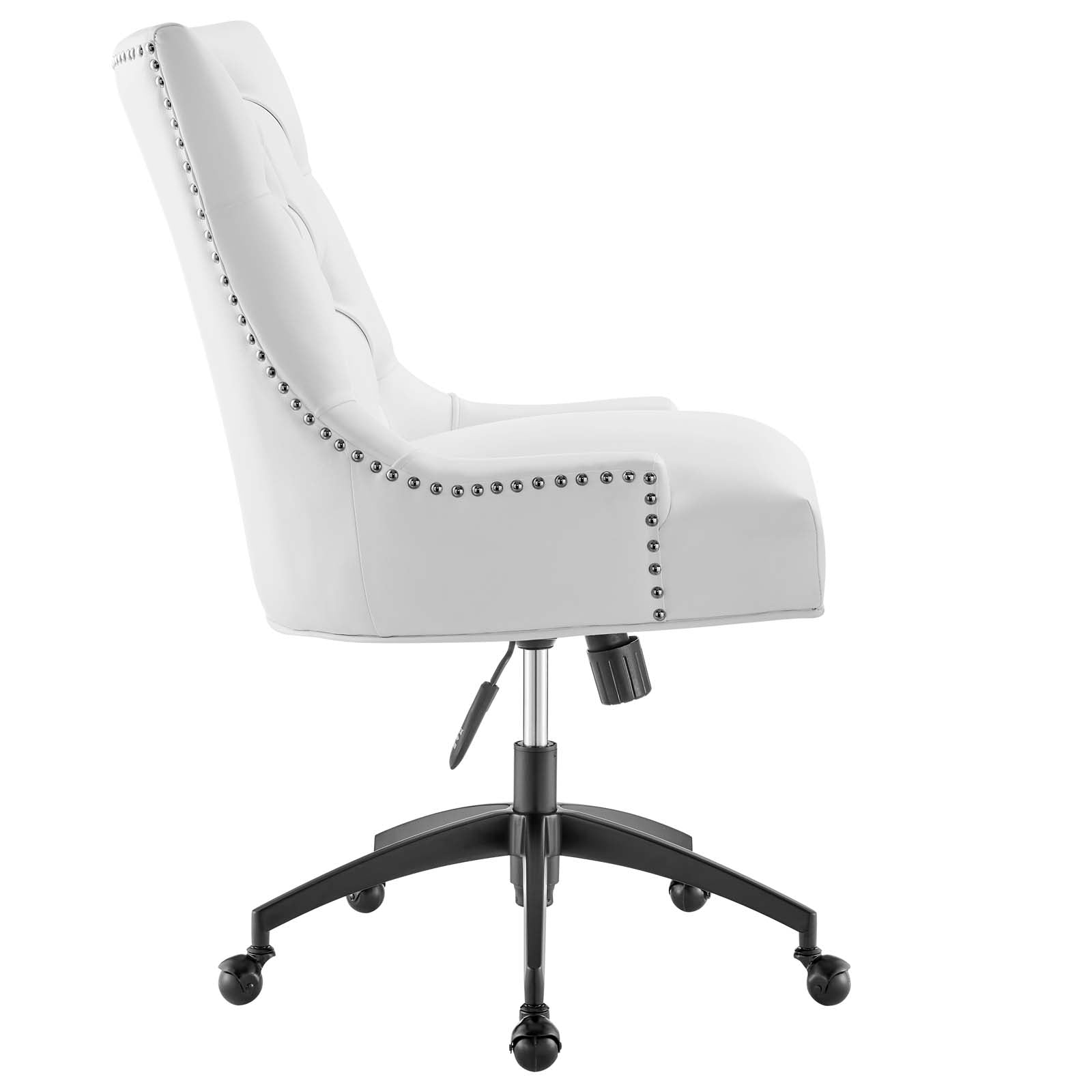 Modway Task Chairs - Regent Tufted Vegan Leather Office Chair Black White